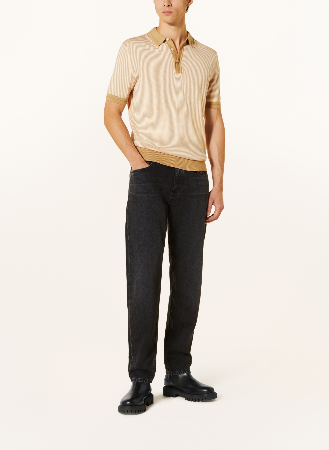 TOMMY HILFIGER Jersey polo shirt, Color: KHAKI/ WHITE (Image 2)