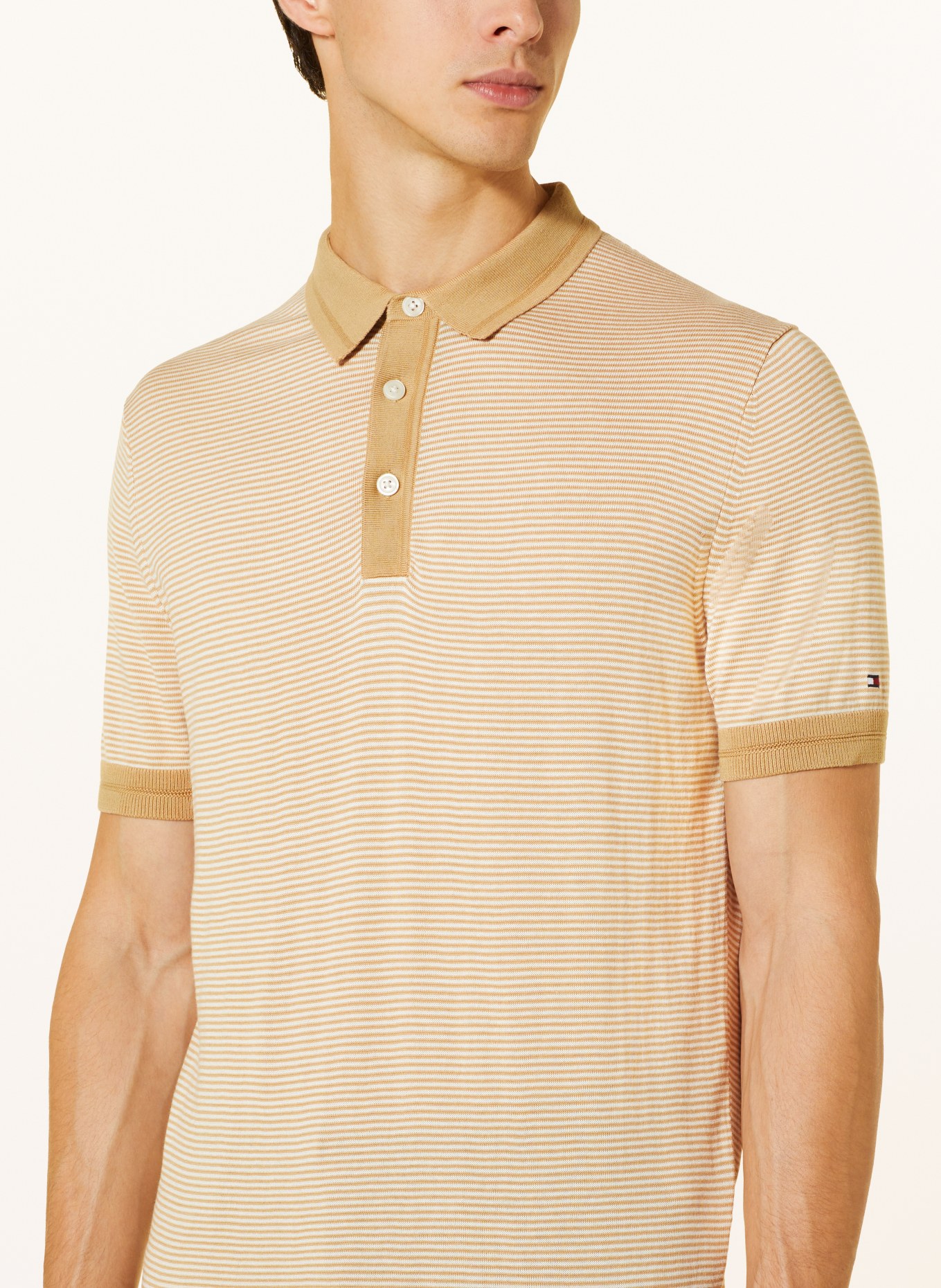 TOMMY HILFIGER Jersey polo shirt, Color: KHAKI/ WHITE (Image 4)