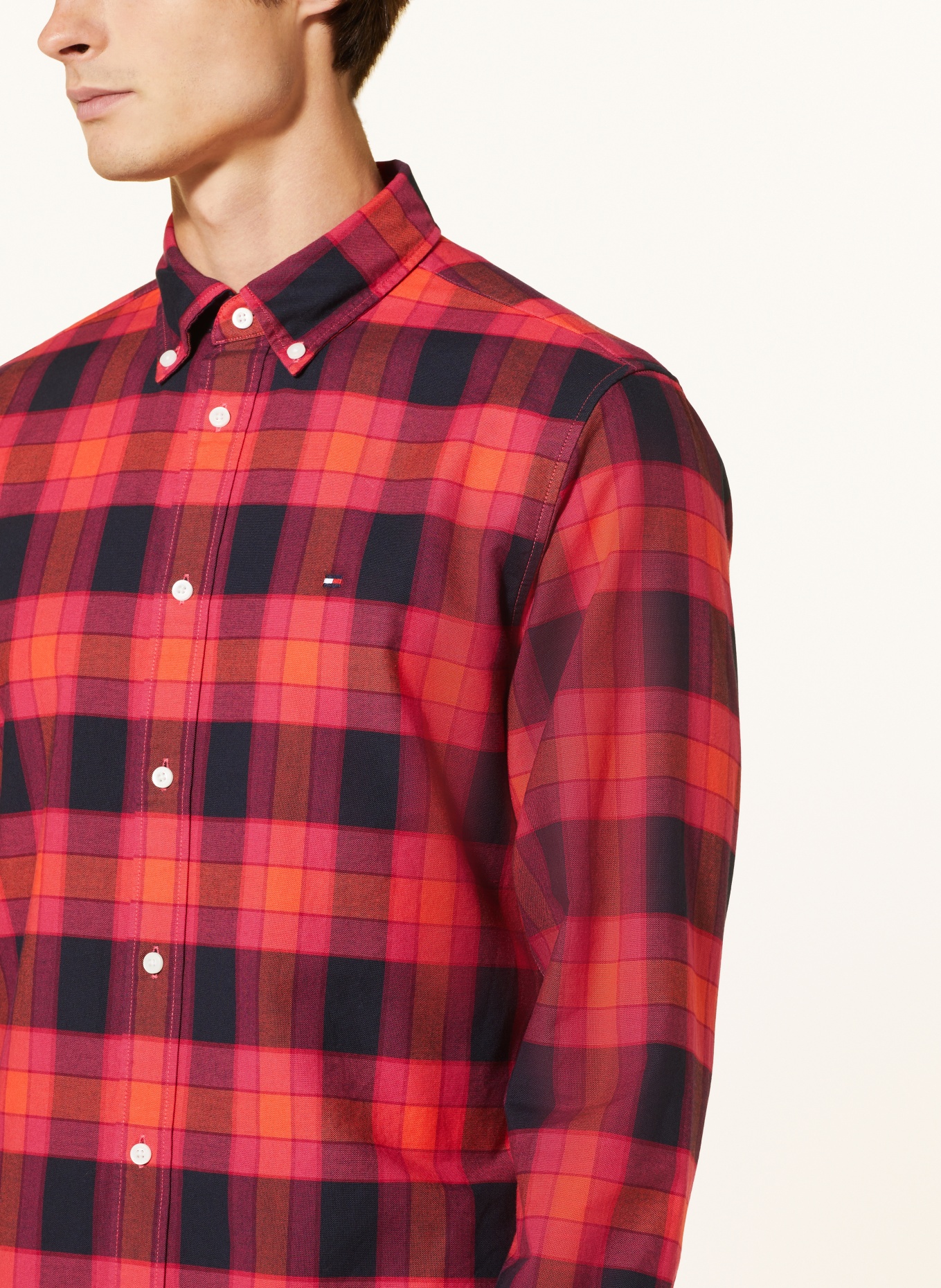 TOMMY HILFIGER Oxfordhemd Regular Fit, Farbe: ROT/ DUNKELBLAU (Bild 4)
