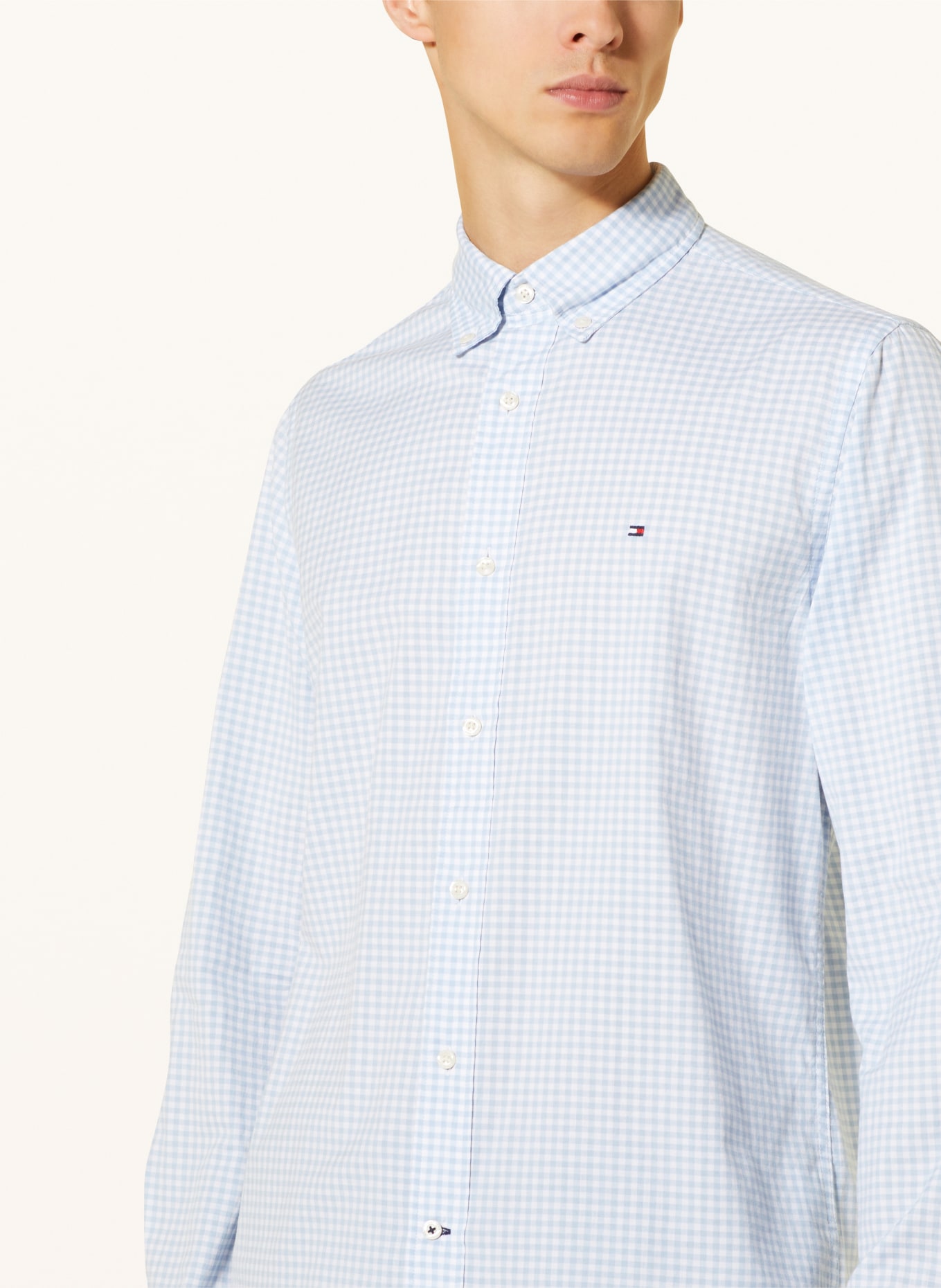 TOMMY HILFIGER Shirt regular fit, Color: LIGHT BLUE/ WHITE (Image 4)