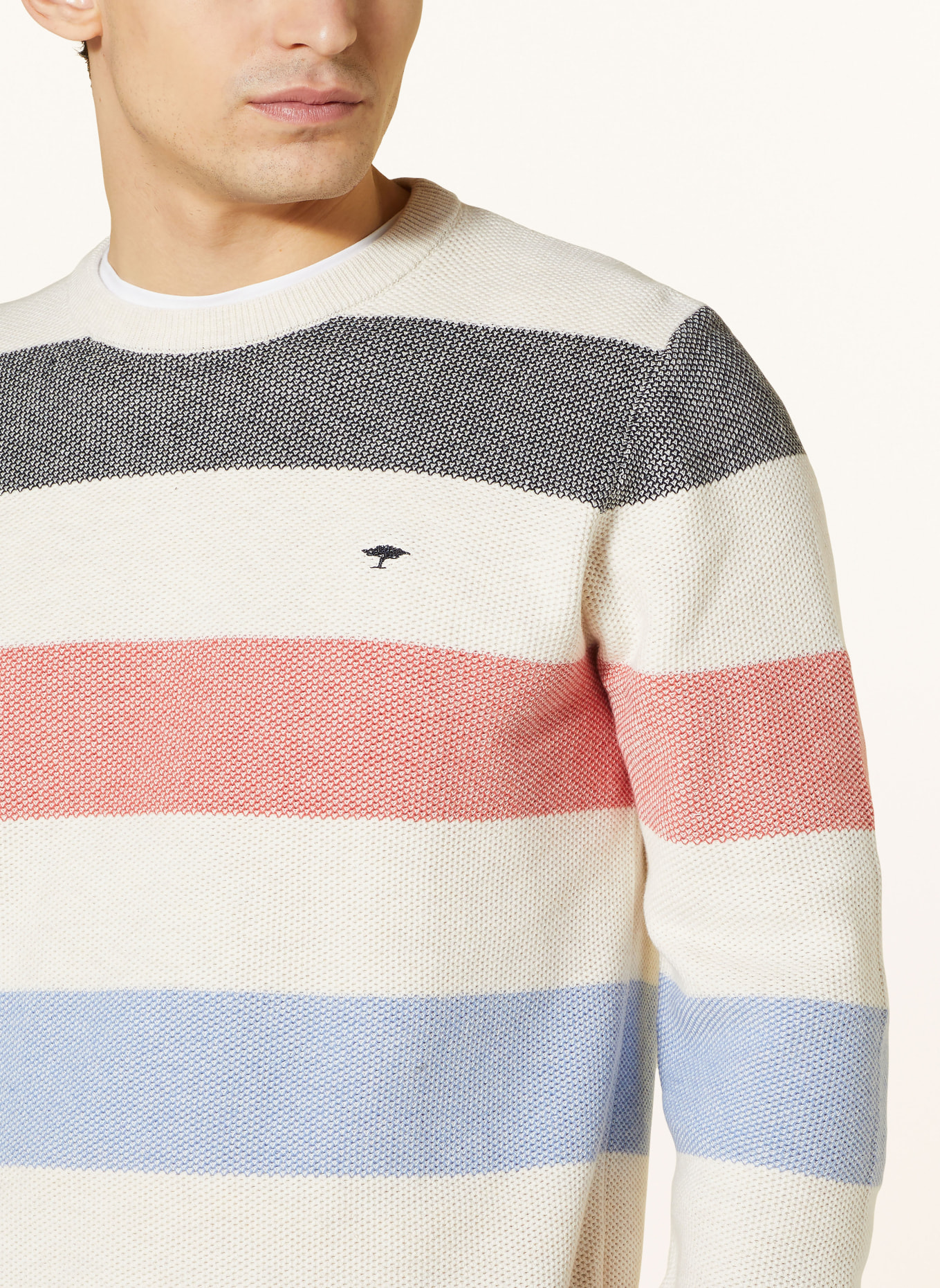 FYNCH-HATTON Sweater, Color: ECRU/ SALMON/ LIGHT BROWN (Image 4)