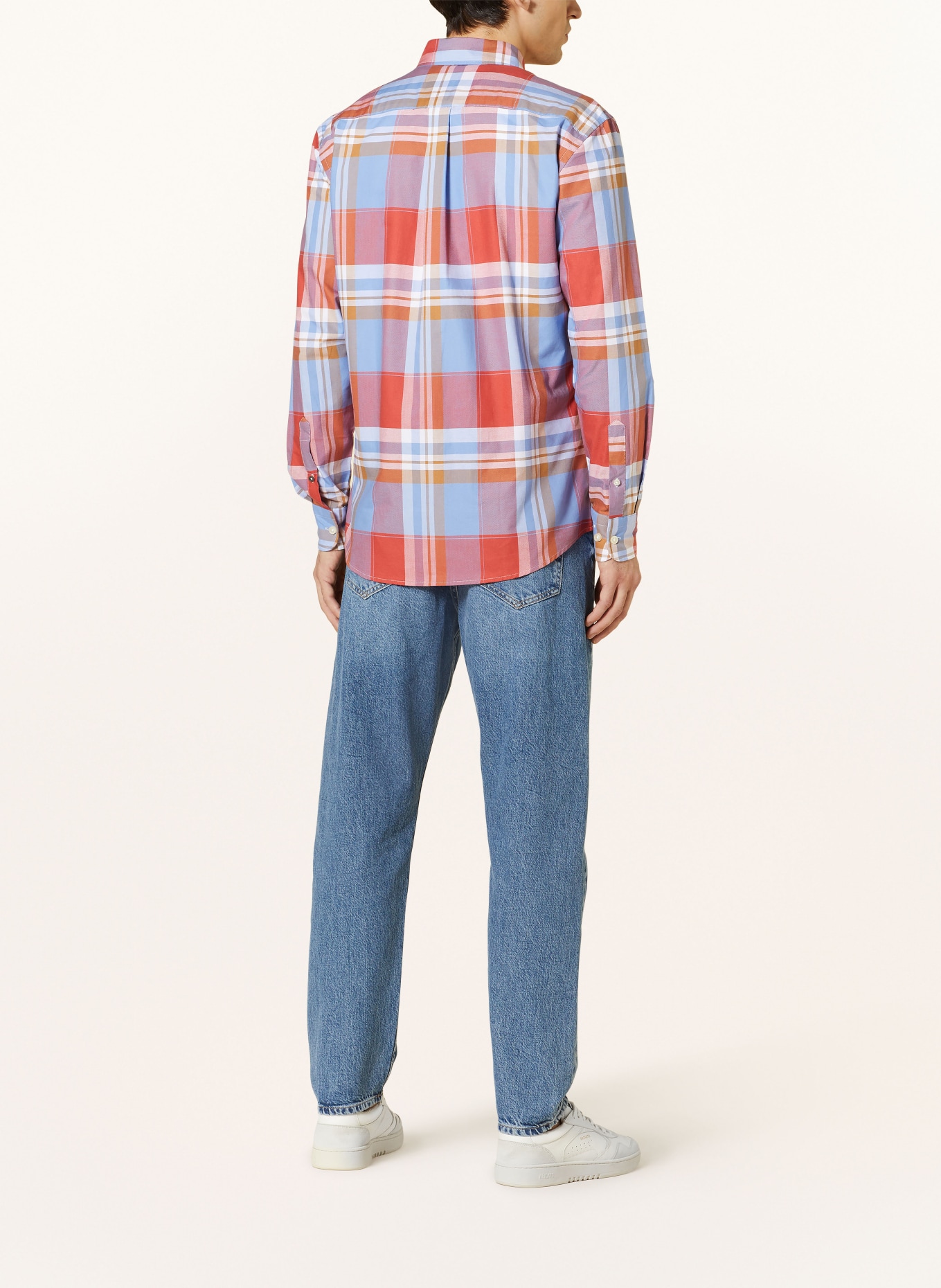 FYNCH-HATTON Shirt regular fit, Color: DARK ORANGE/ LIGHT BLUE/ LIGHT BROWN (Image 3)