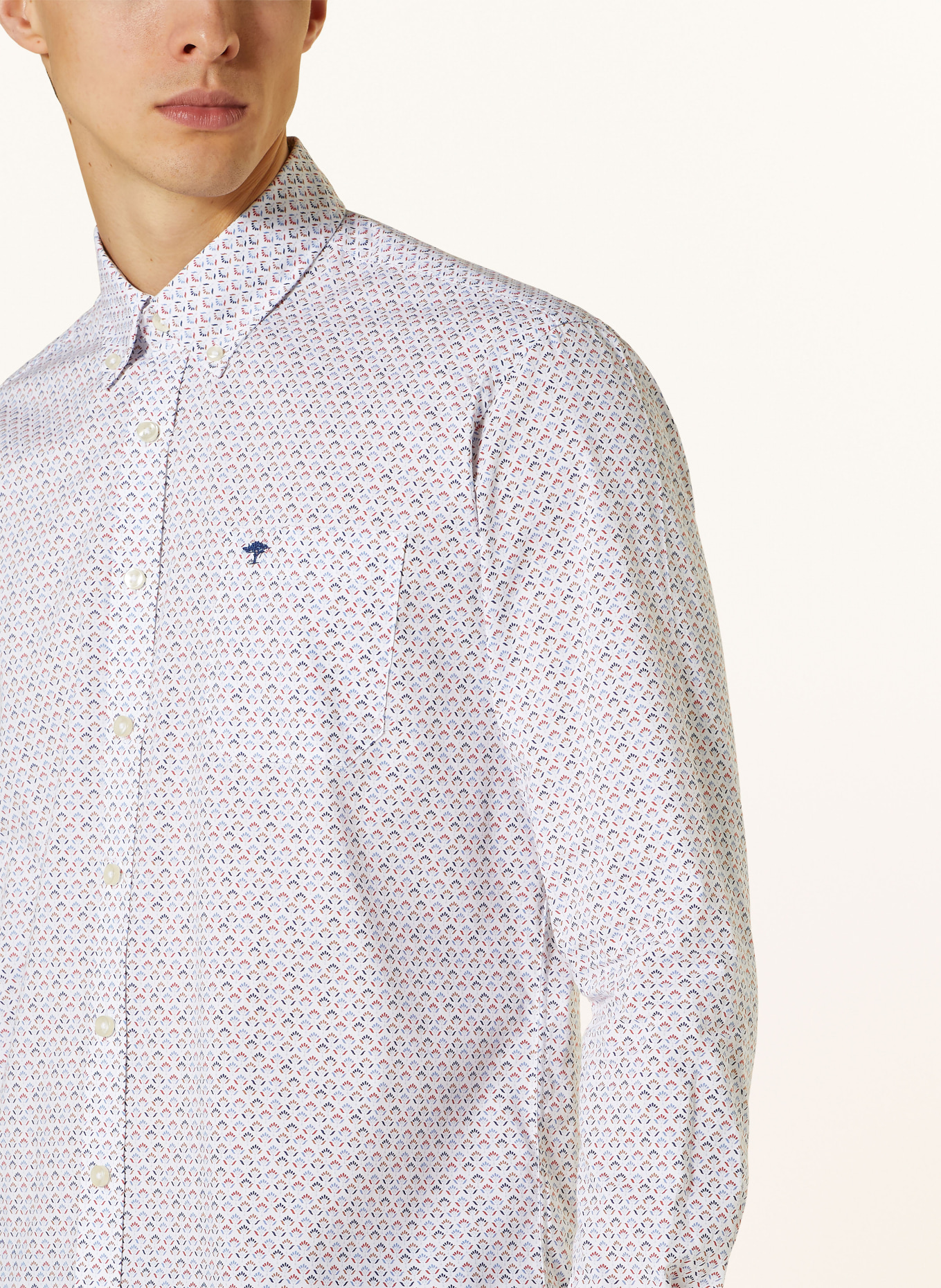 FYNCH-HATTON Shirt regular fit, Color: WHITE/ BLUE/ RED (Image 4)