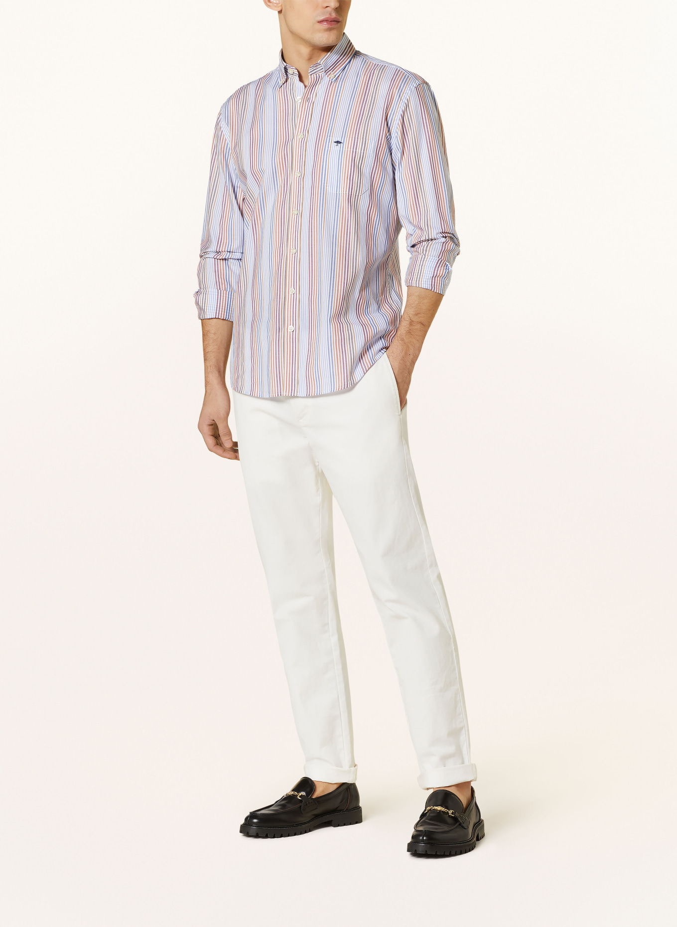 FYNCH-HATTON Shirt regular fit, Color: WHITE/ LIGHT BLUE/ SALMON (Image 2)