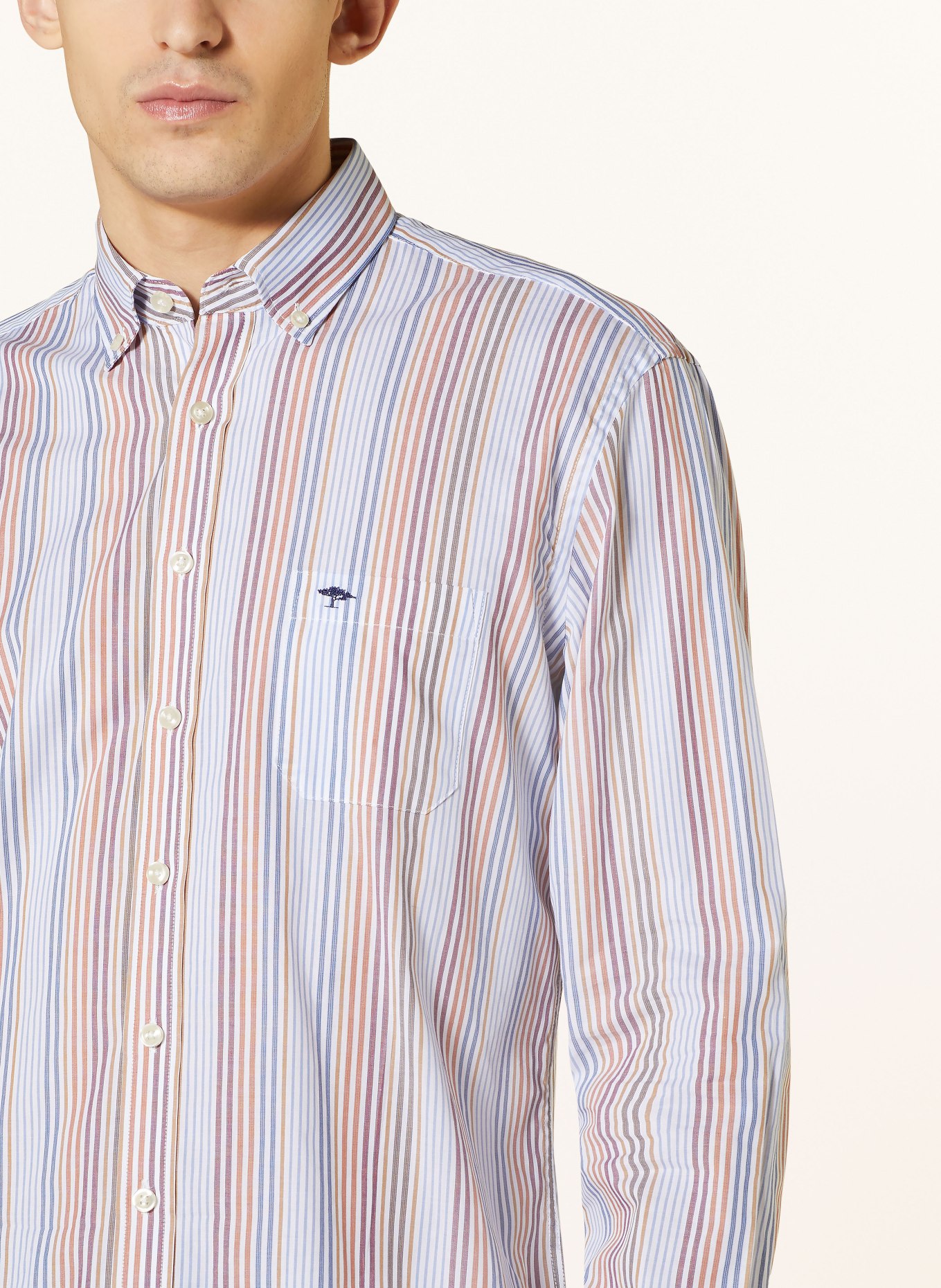 FYNCH-HATTON Hemd Regular Fit, Farbe: WEISS/ HELLBLAU/ LACHS (Bild 4)