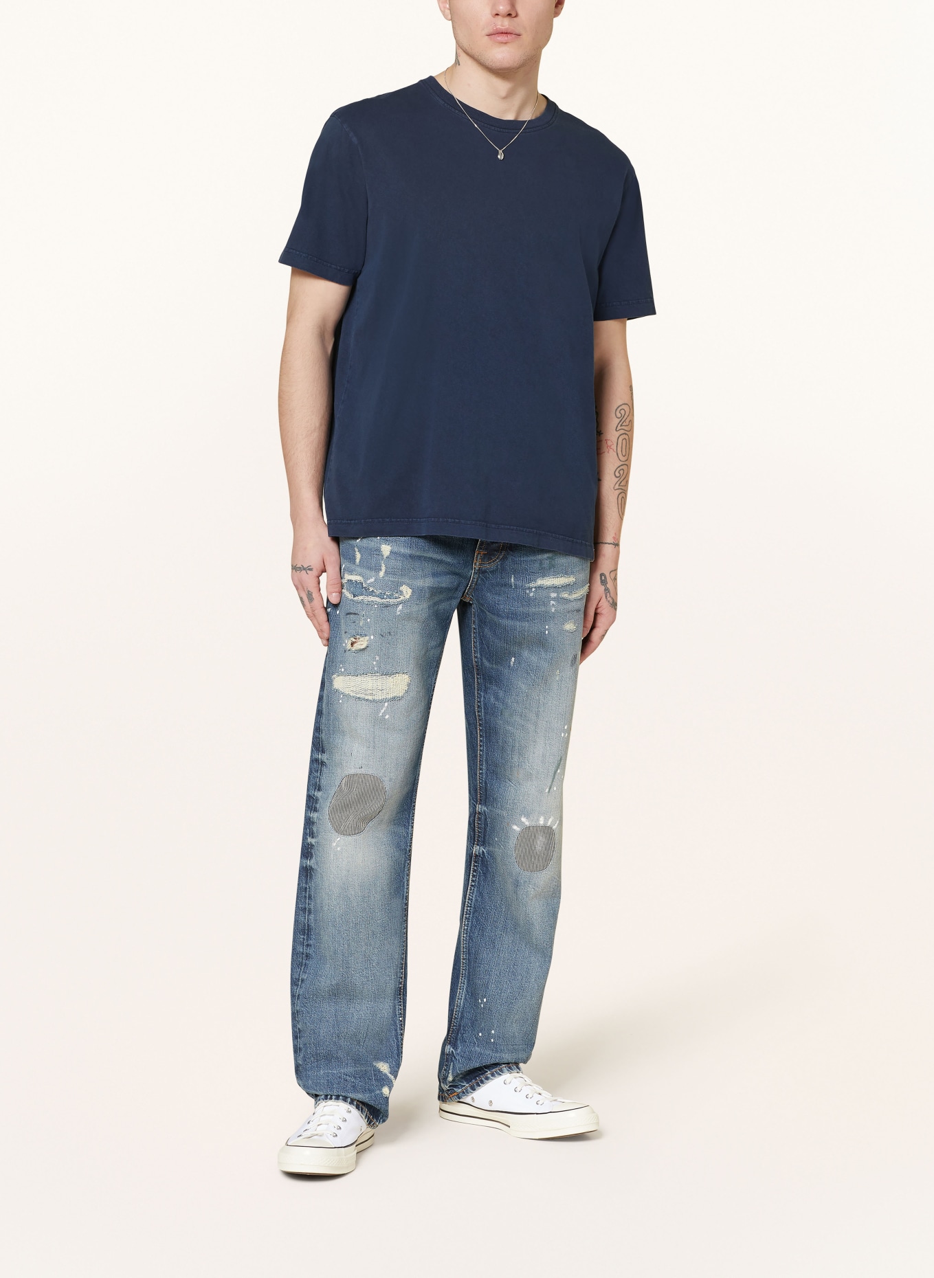 Nudie Jeans T-shirt UNO EVERYDAY, Color: DARK BLUE (Image 2)