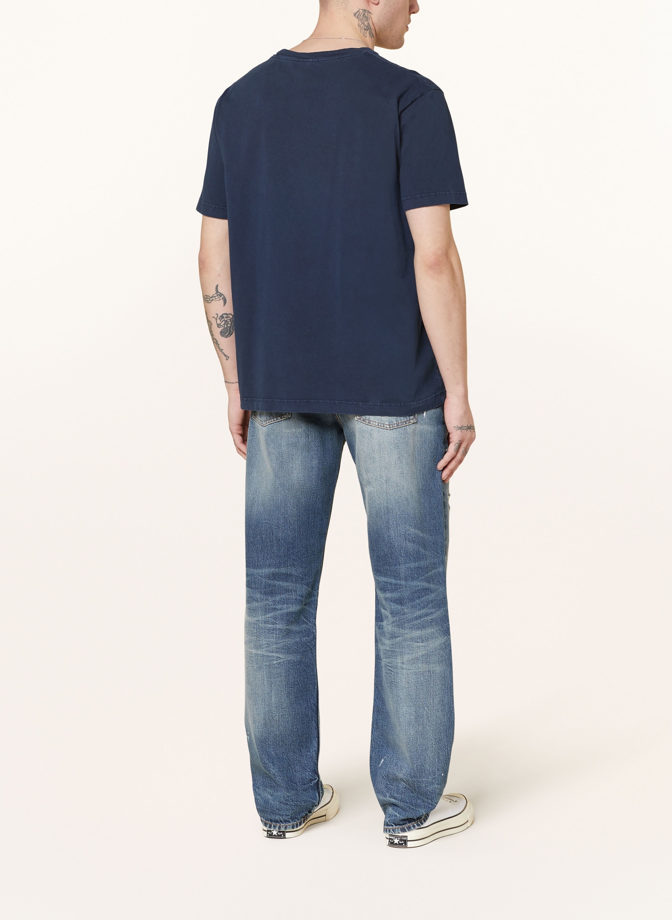 Nudie Jeans T-shirt UNO EVERYDAY, Color: DARK BLUE (Image 3)