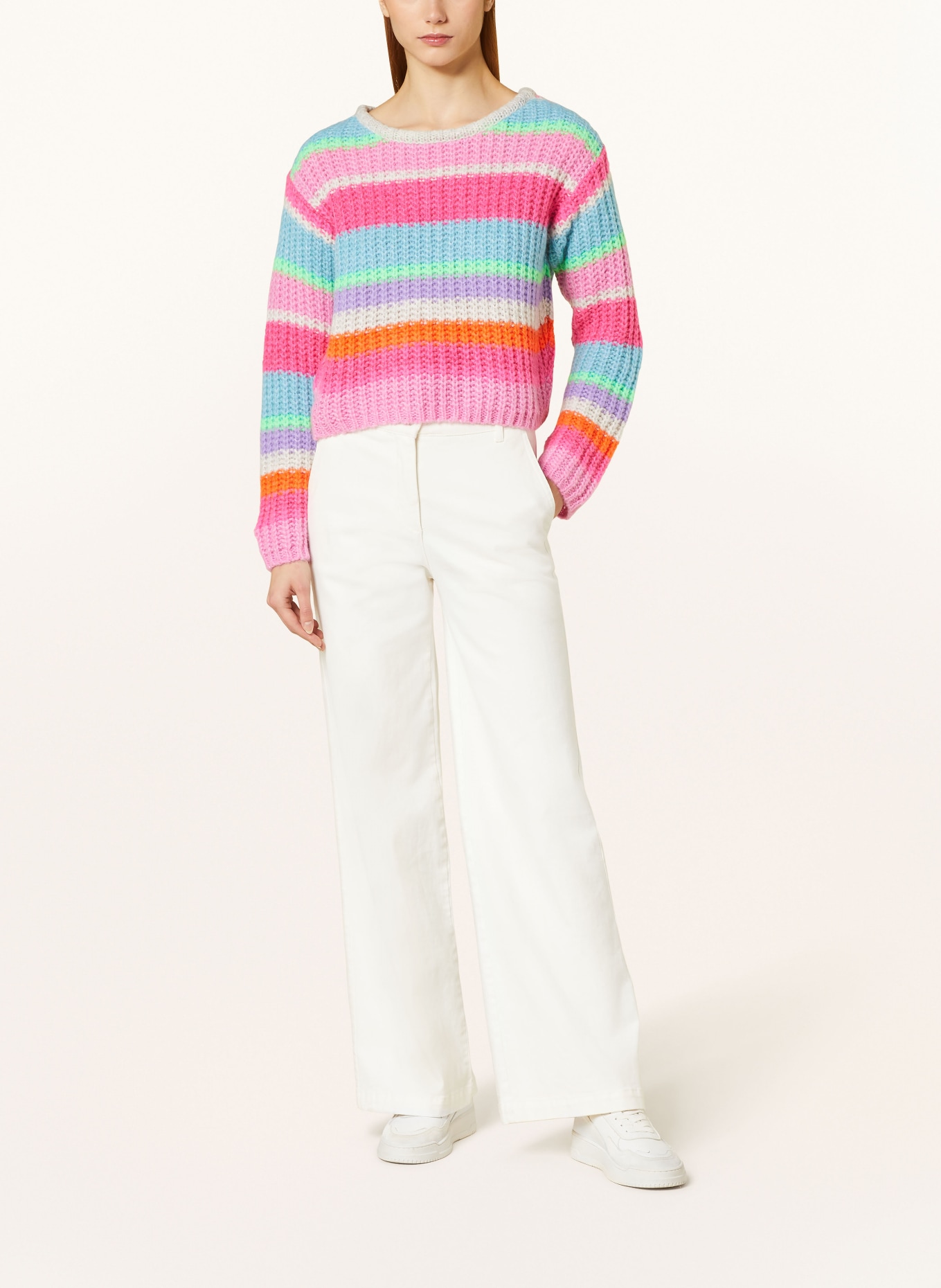Grace Sweater, Color: PINK/ ORANGE/ PURPLE (Image 2)