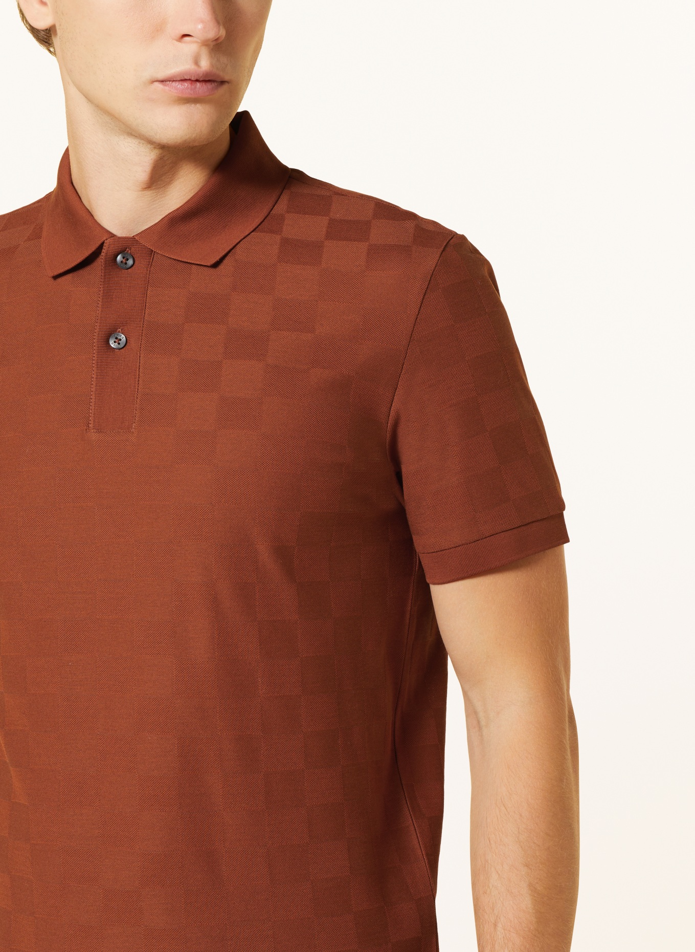 BOSS Piqué-Poloshirt PARLAY, Farbe: DUNKELORANGE (Bild 4)