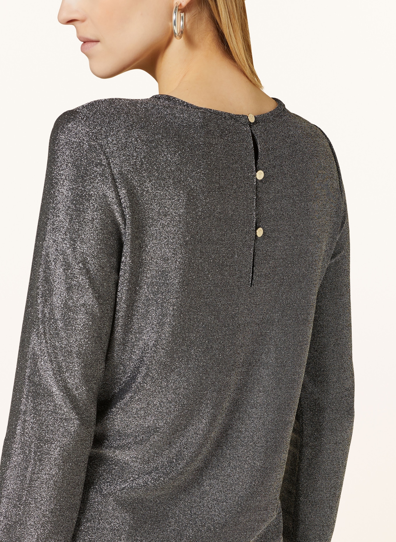 JOOP! Longsleeve mit Glitzergarn, Farbe: SCHWARZ/ SILBER (Bild 4)