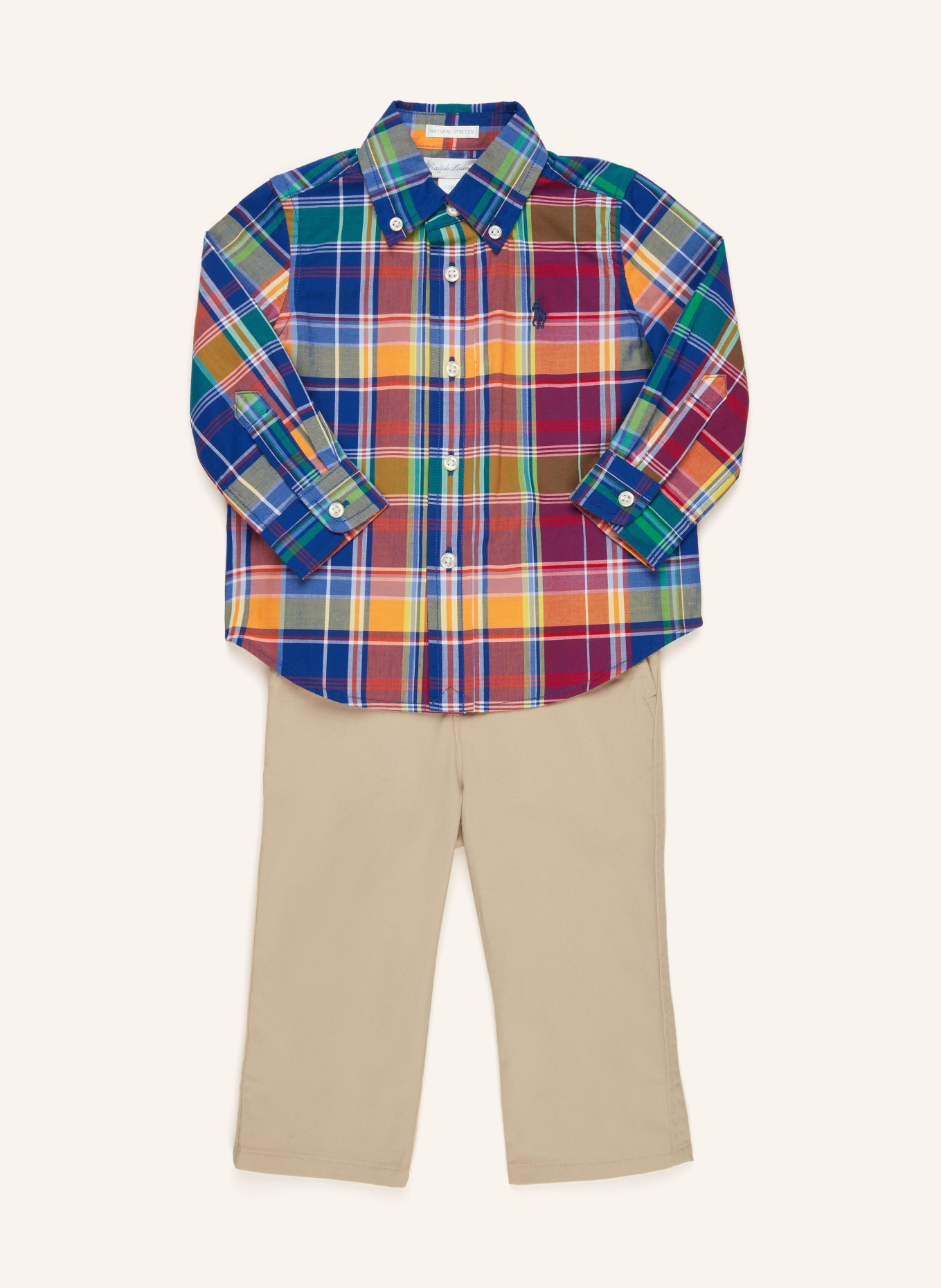 POLO RALPH LAUREN Set: Hemd und Chino, Farbe: BLAU/ ORANGE/ BRAUN (Bild 1)