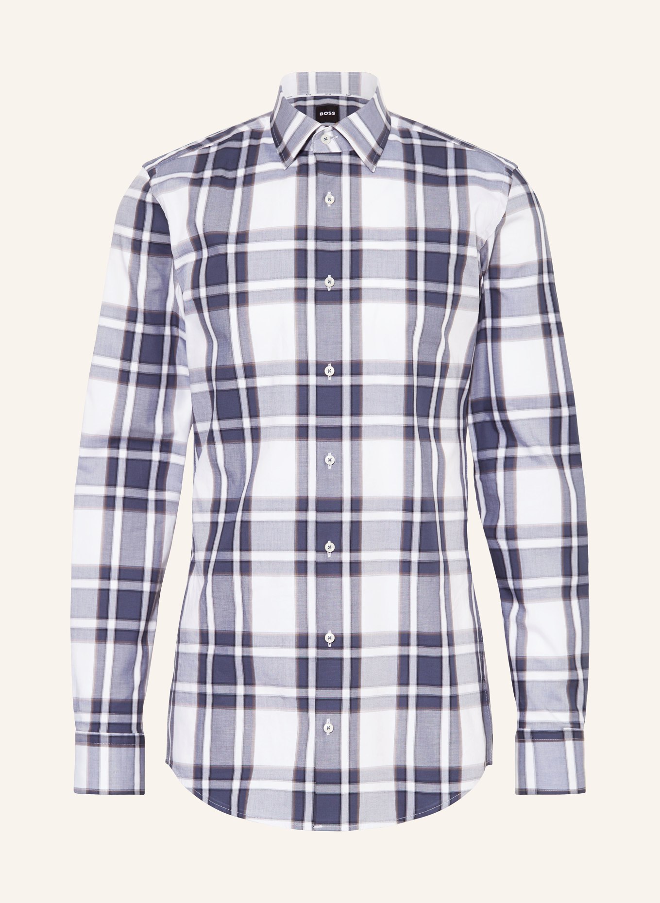 BOSS Shirt HANK slim fit with extra long sleeves, Color: BLUE/ WHITE (Image 1)