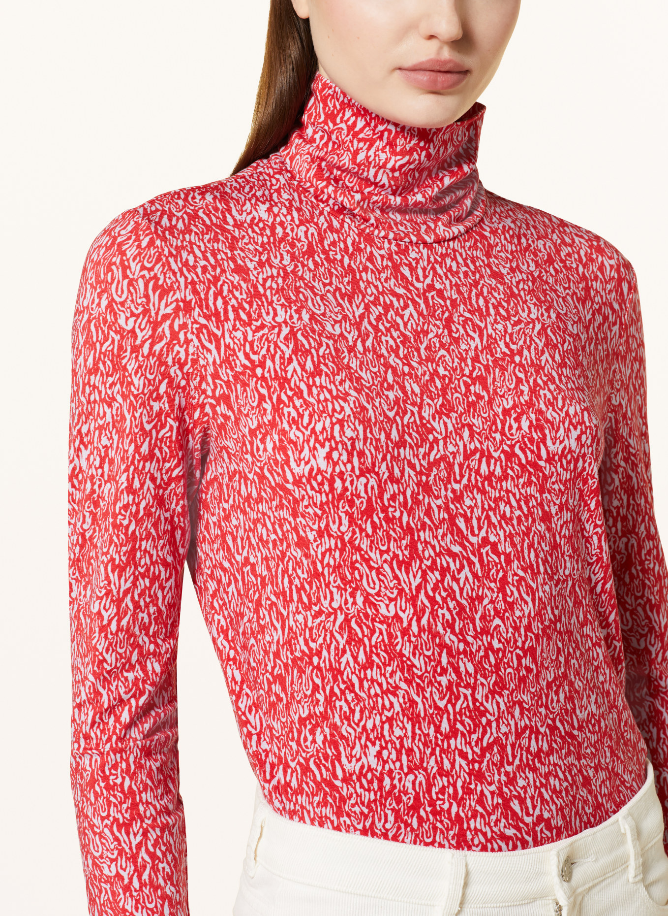 BRAX Turtleneck shirt CAMILLA, Color: RED/ LIGHT PURPLE (Image 4)