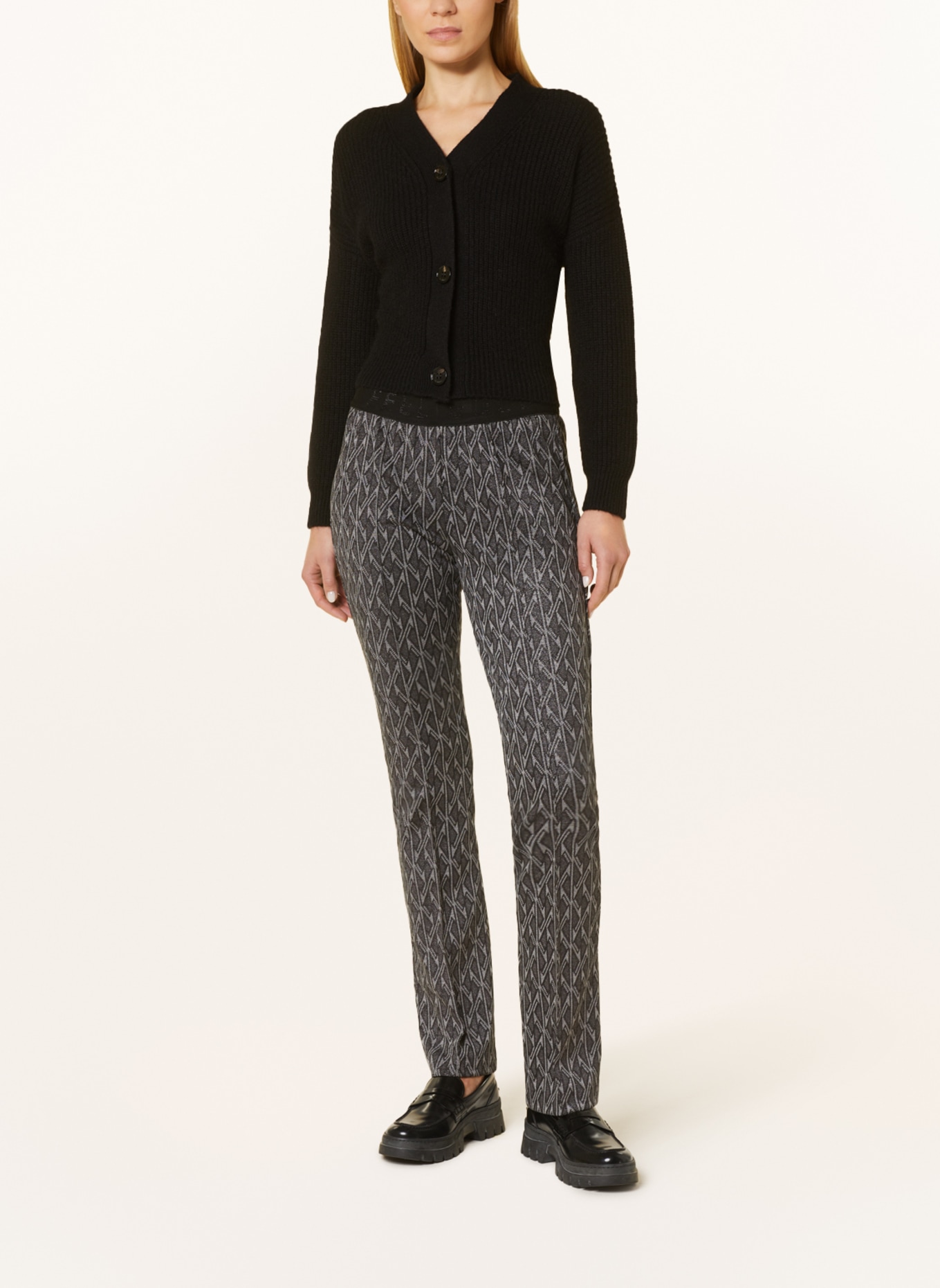 BRAX Trousers MALOU with glitter thread, Color: DARK GRAY/ GRAY/ SILVER (Image 2)