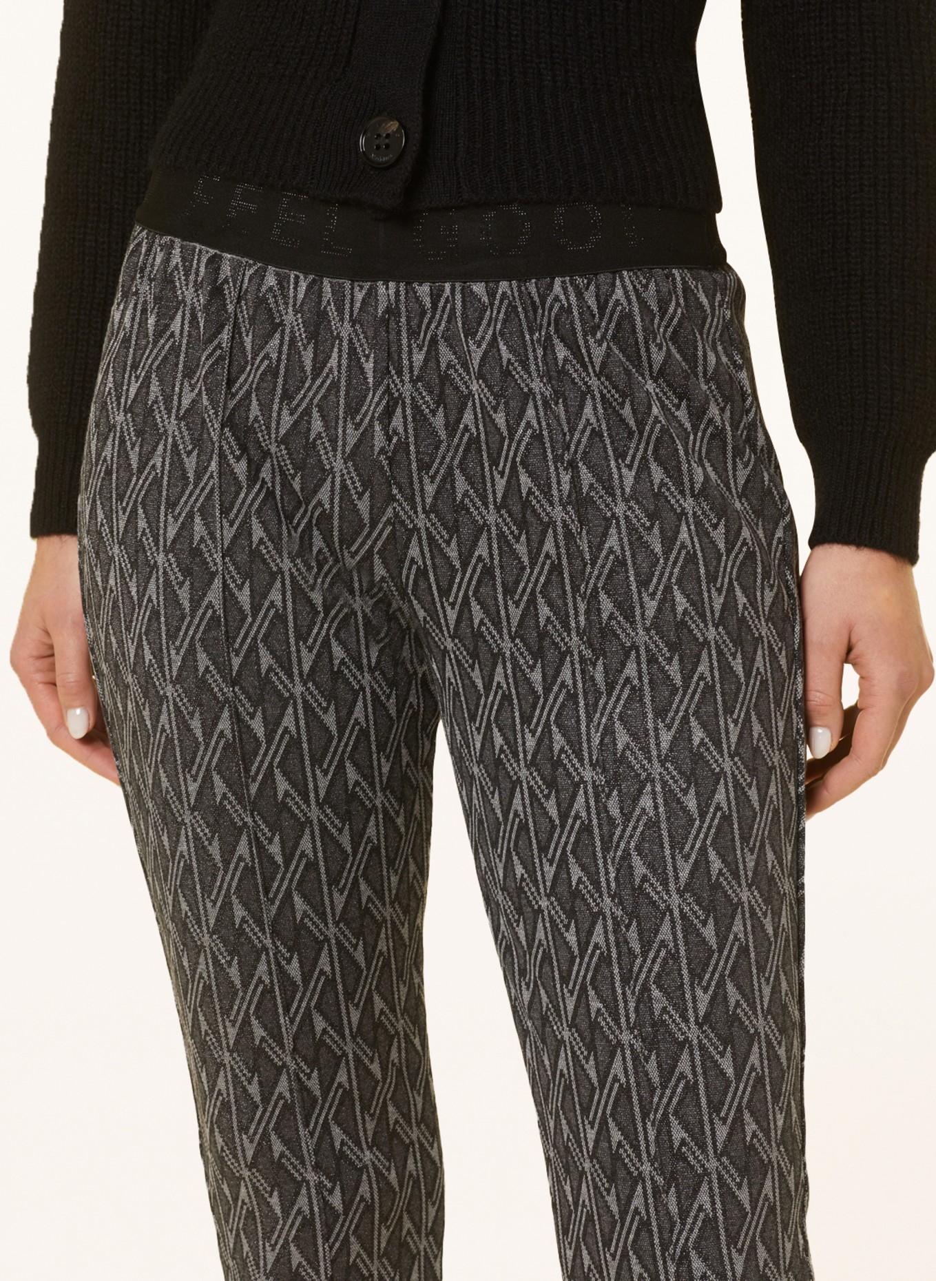 BRAX Trousers MALOU with glitter thread, Color: DARK GRAY/ GRAY/ SILVER (Image 5)