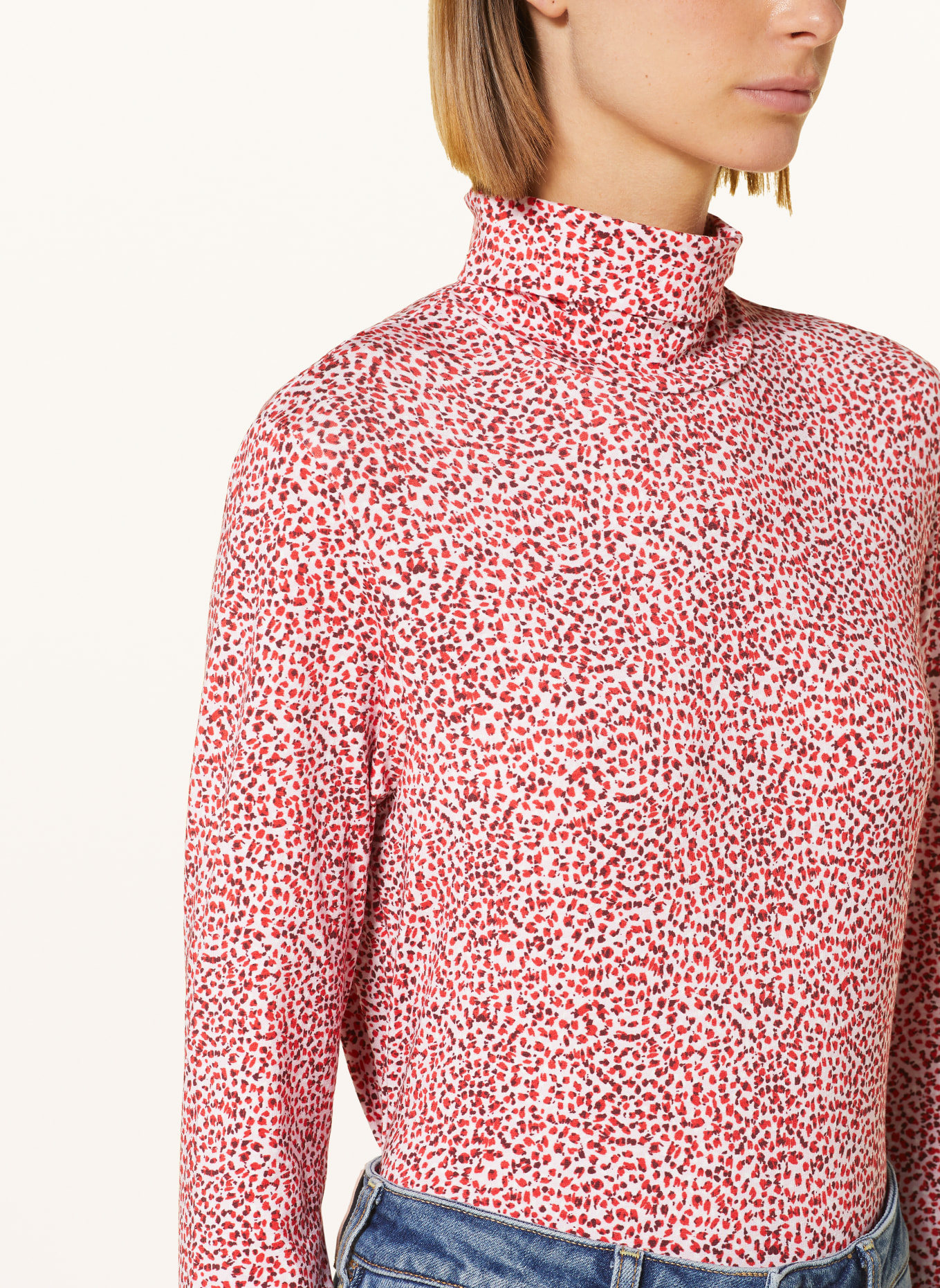 BRAX Turtleneck shirt CAMILLA, Color: LIGHT PINK/ RED/ DARK PURPLE (Image 4)