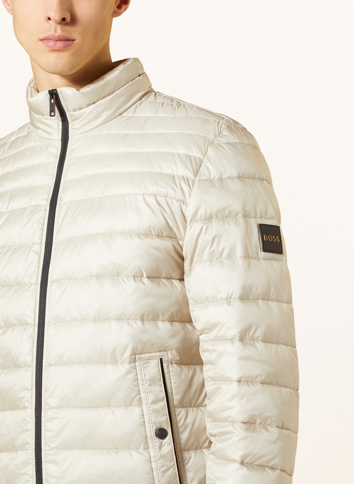 BOSS Quilted jacket ODEN, Color: BEIGE (Image 4)