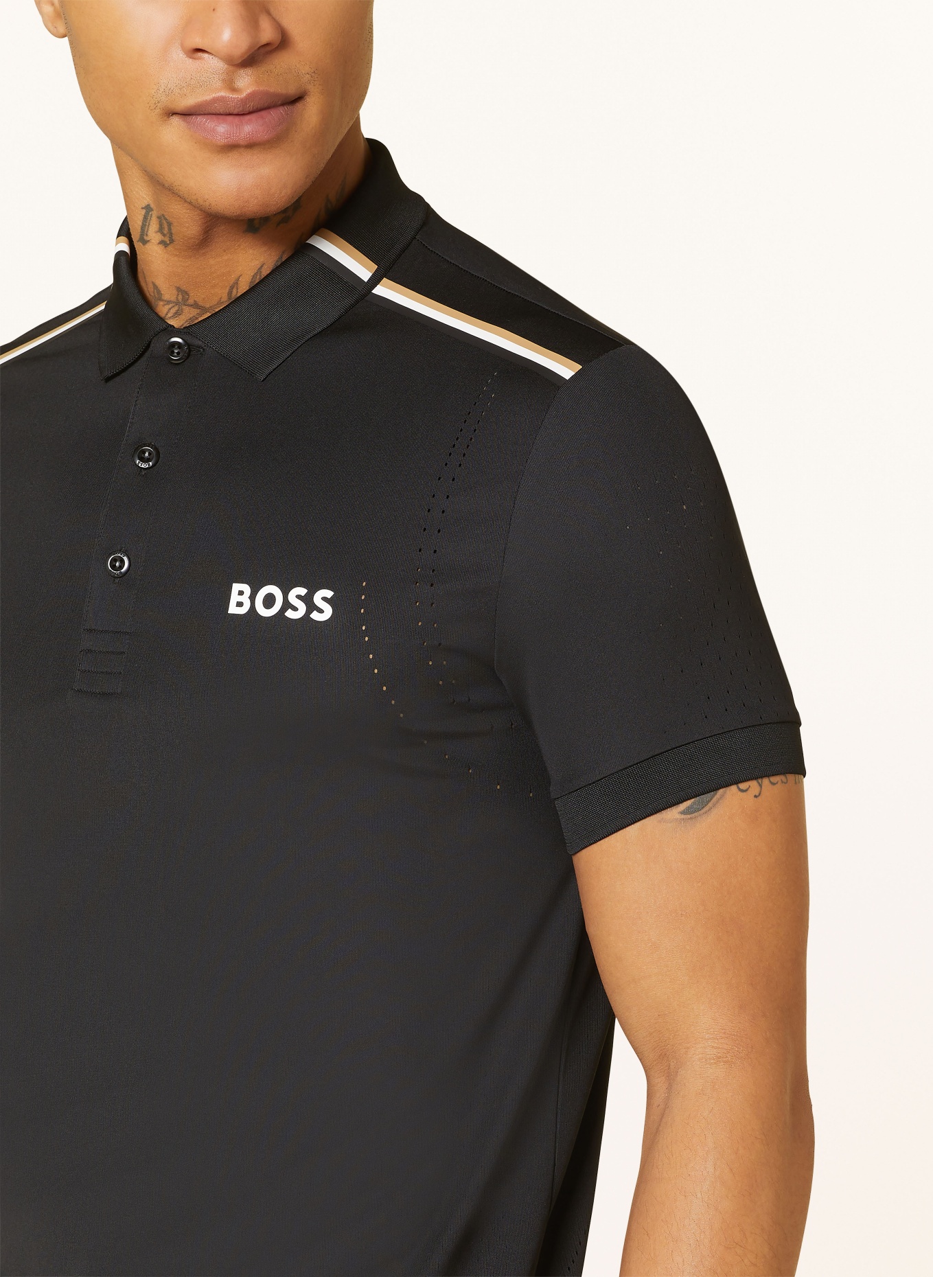 BOSS Funktions-Poloshirt PATTEO, Farbe: SCHWARZ (Bild 4)