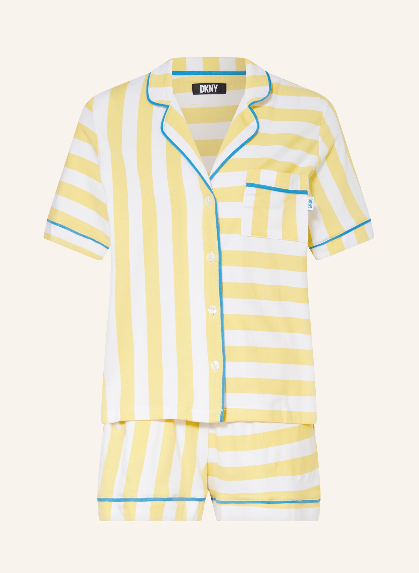 DKNY Shorty-Schlafanzug, Farbe: WEISS/ GELB (Bild 1)