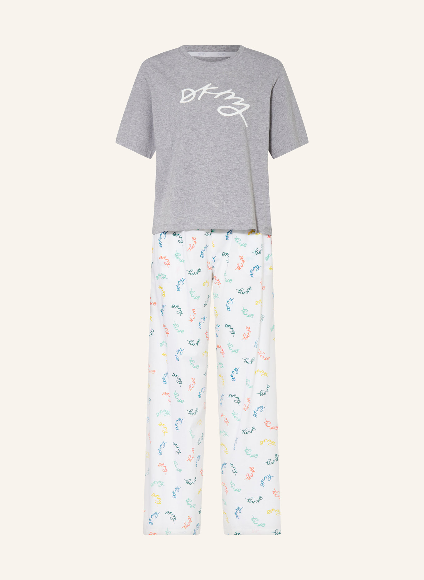 DKNY Schlafanzug, Farbe: GRAU/ WEISS/ ROT (Bild 1)