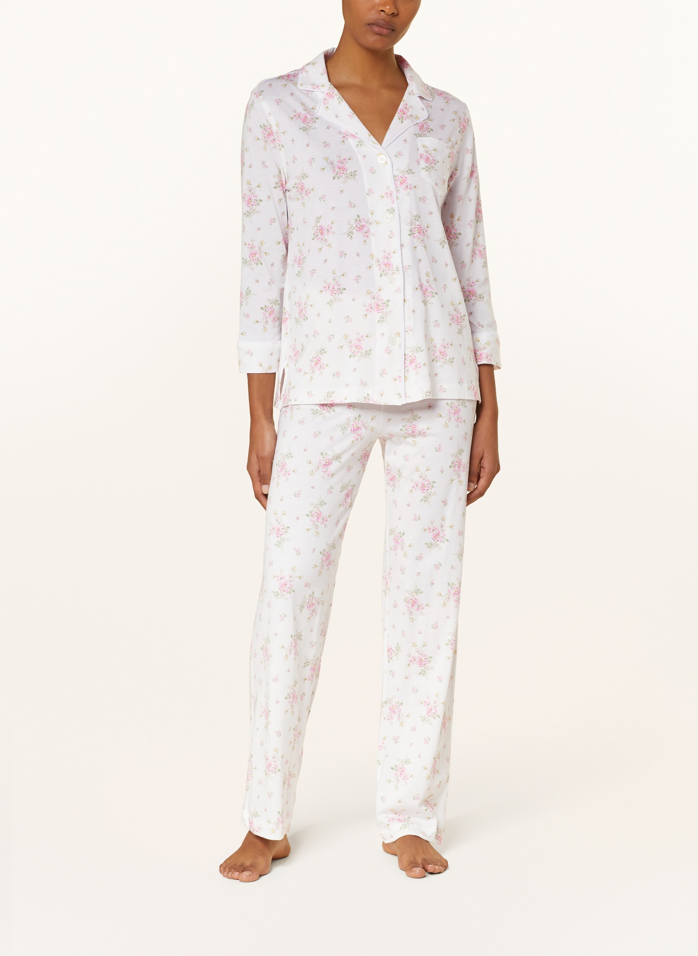 LAUREN RALPH LAUREN Pajamas with 3/4 sleeves, Color: CREAM/ PINK/ GREEN (Image 2)