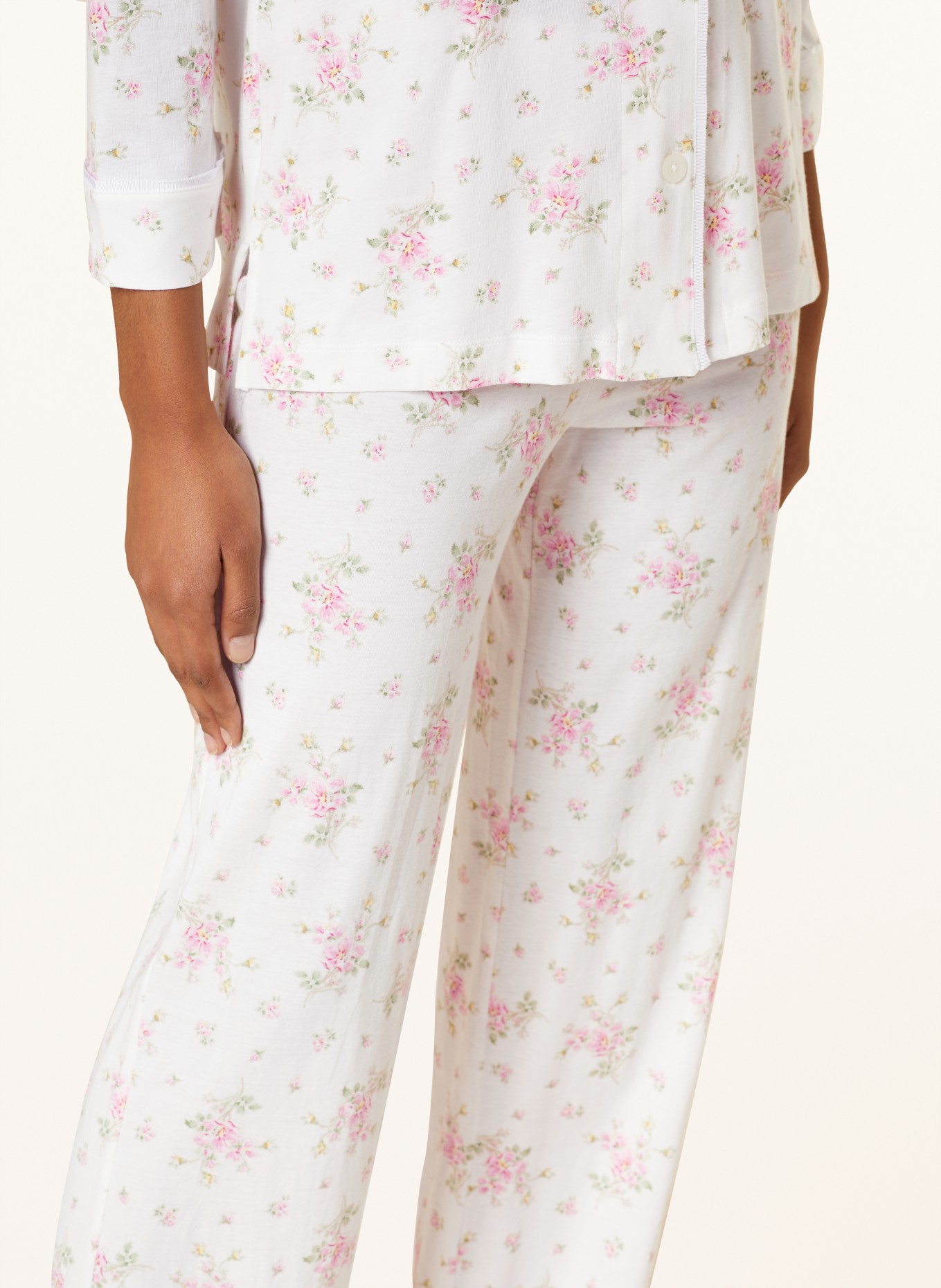 LAUREN RALPH LAUREN Pajamas with 3/4 sleeves, Color: CREAM/ PINK/ GREEN (Image 4)