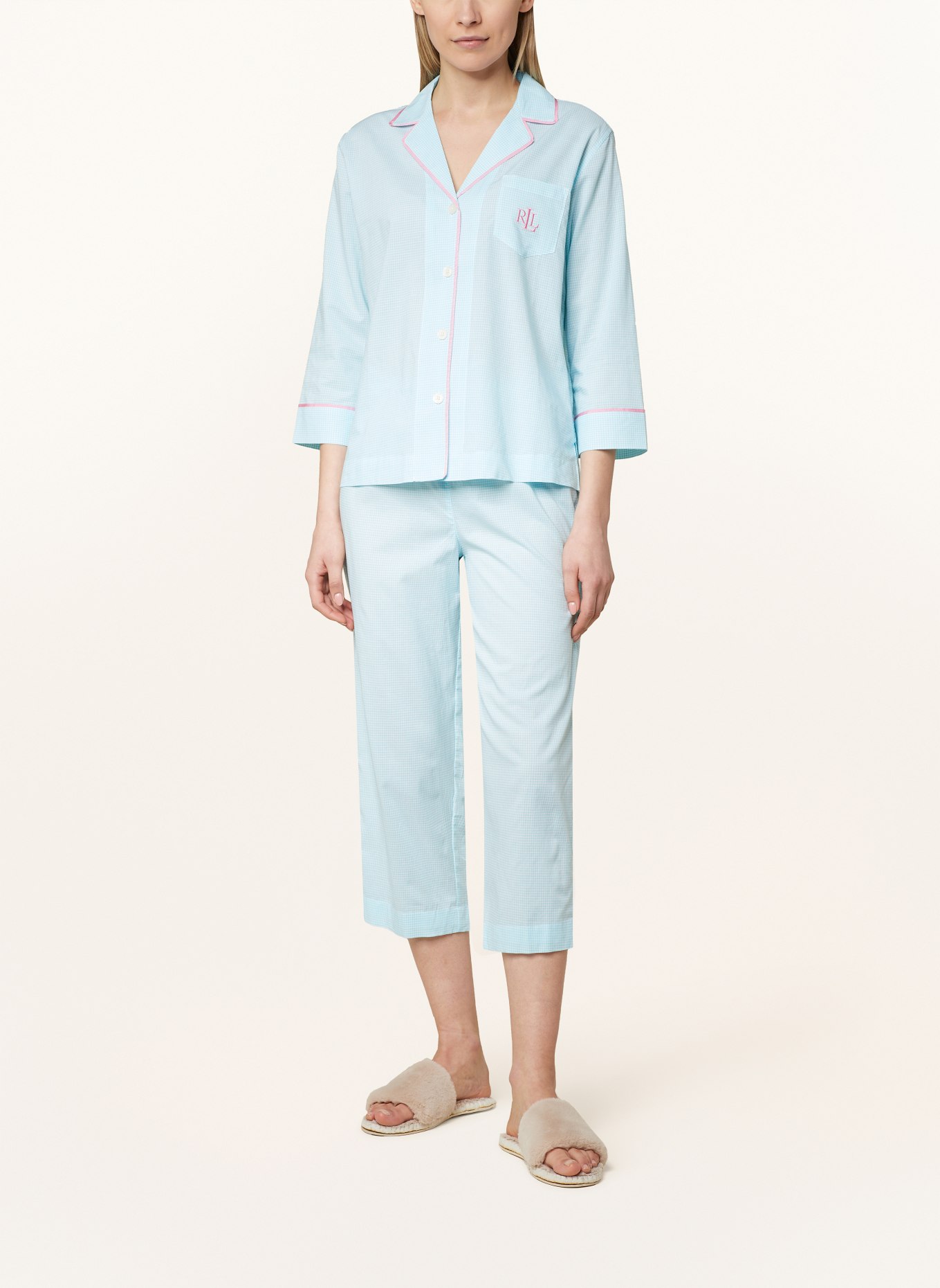 LAUREN RALPH LAUREN 3/4 pajamas, Color: TURQUOISE/ WHITE/ PINK (Image 2)