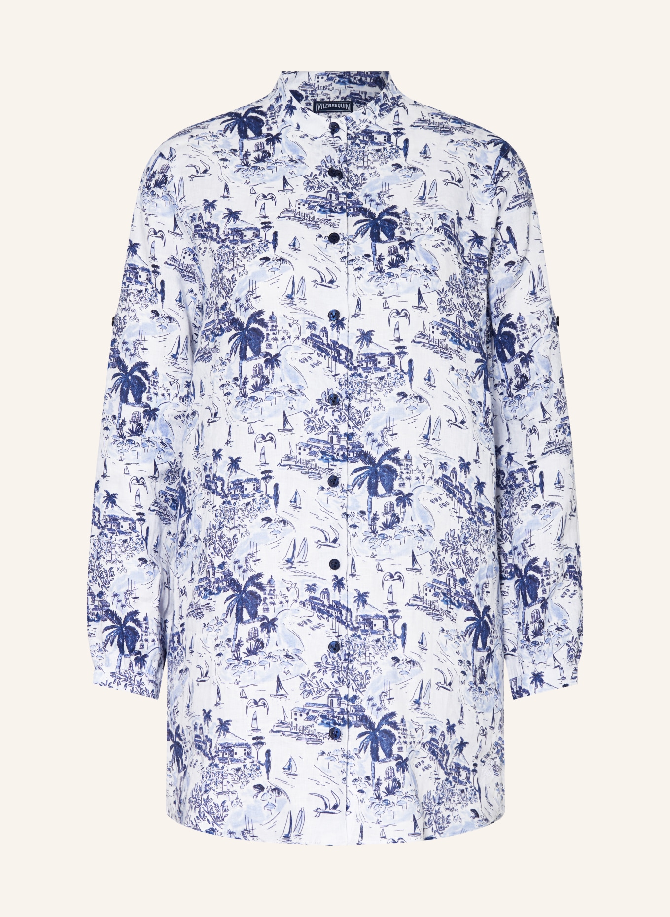 VILEBREQUIN Shirt dress FRANCHE, Color: WHITE/ NEON BLUE/ NEON PURPLE (Image 1)