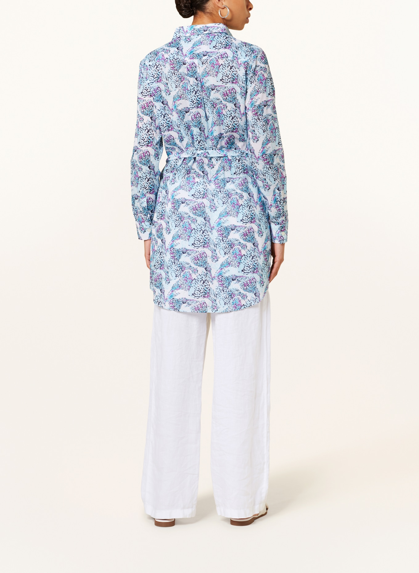 VILEBREQUIN Linen blouse ISADORA FISH, Color: WHITE/ BLUE (Image 3)
