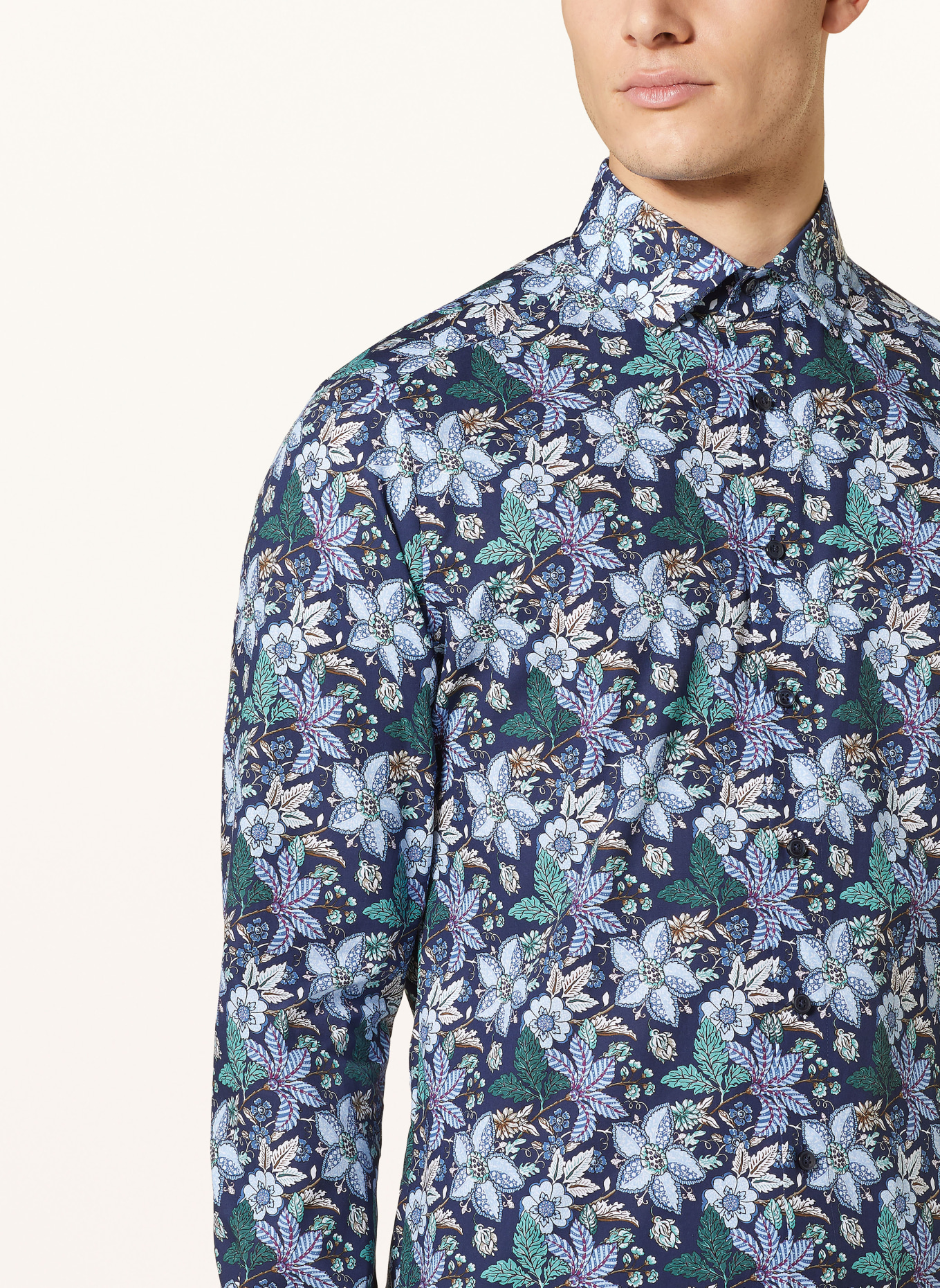 OLYMP Koszula luxor modern fit, Kolor: GRANATOWY/ JASNONIEBIESKI/ PETROL (Obrazek 4)