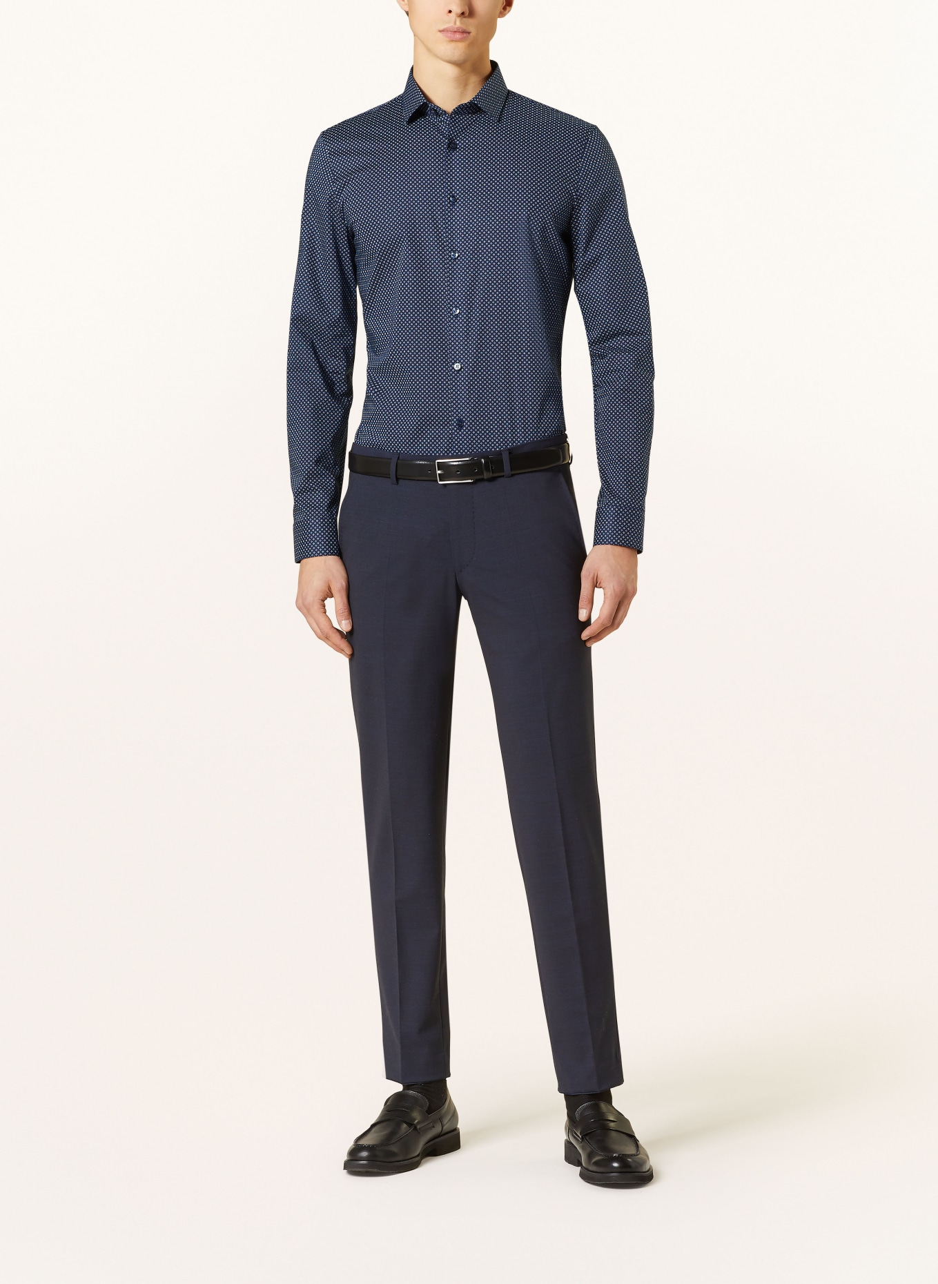 OLYMP Hemd Super Slim Fit: DUNKELBLAU / BLAU