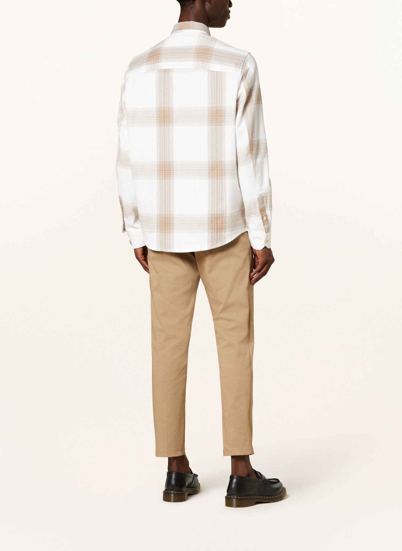 DRYKORN Oxford shirt LIET comfort fit made of flannel, Color: ECRU/ BROWN (Image 3)