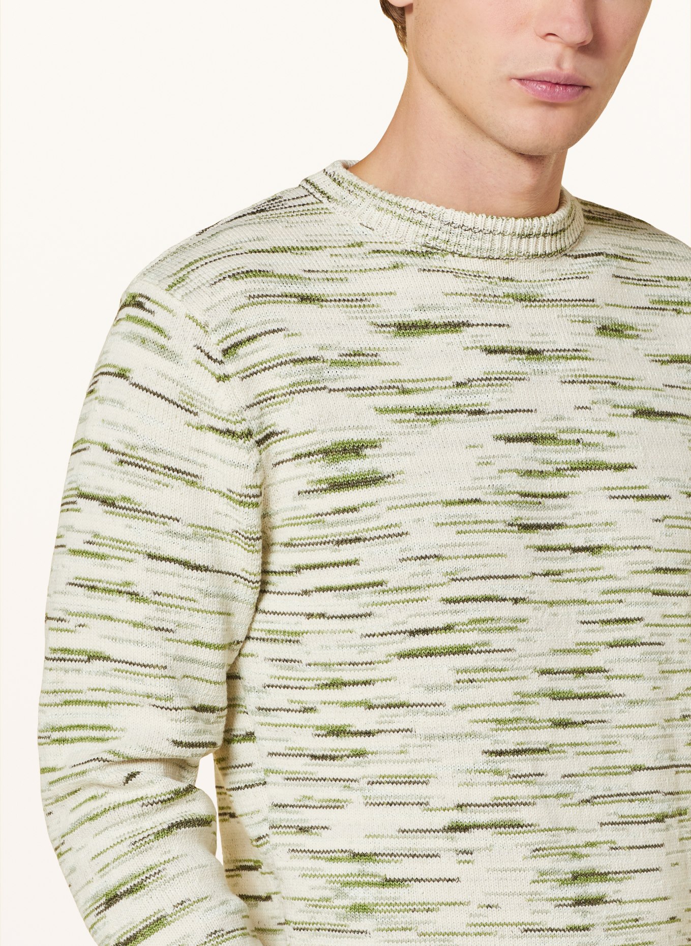 COLOURS & SONS Sweater, Color: ECRU/ GREEN (Image 4)