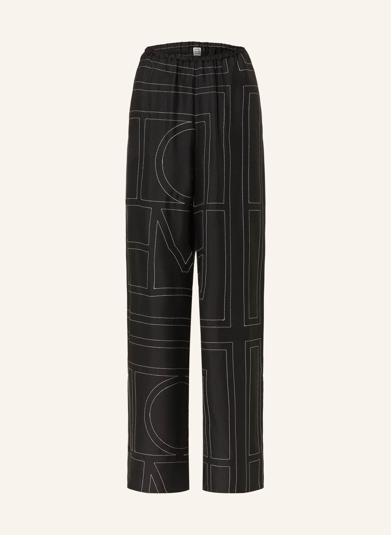 TOTEME Silk pants, Color: BLACK/ BEIGE (Image 1)
