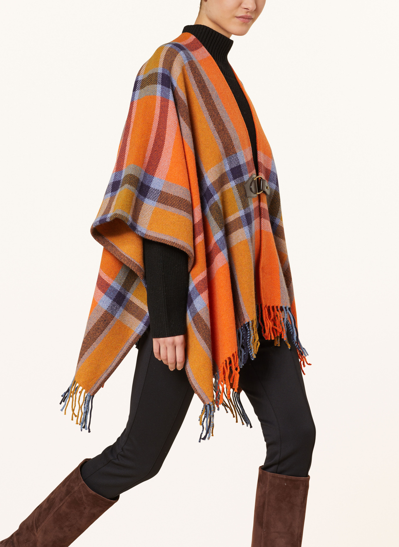 LAUREN RALPH LAUREN Cape, Farbe: ORANGE/ BLAUGRAU/ DUNKELBLAU (Bild 5)