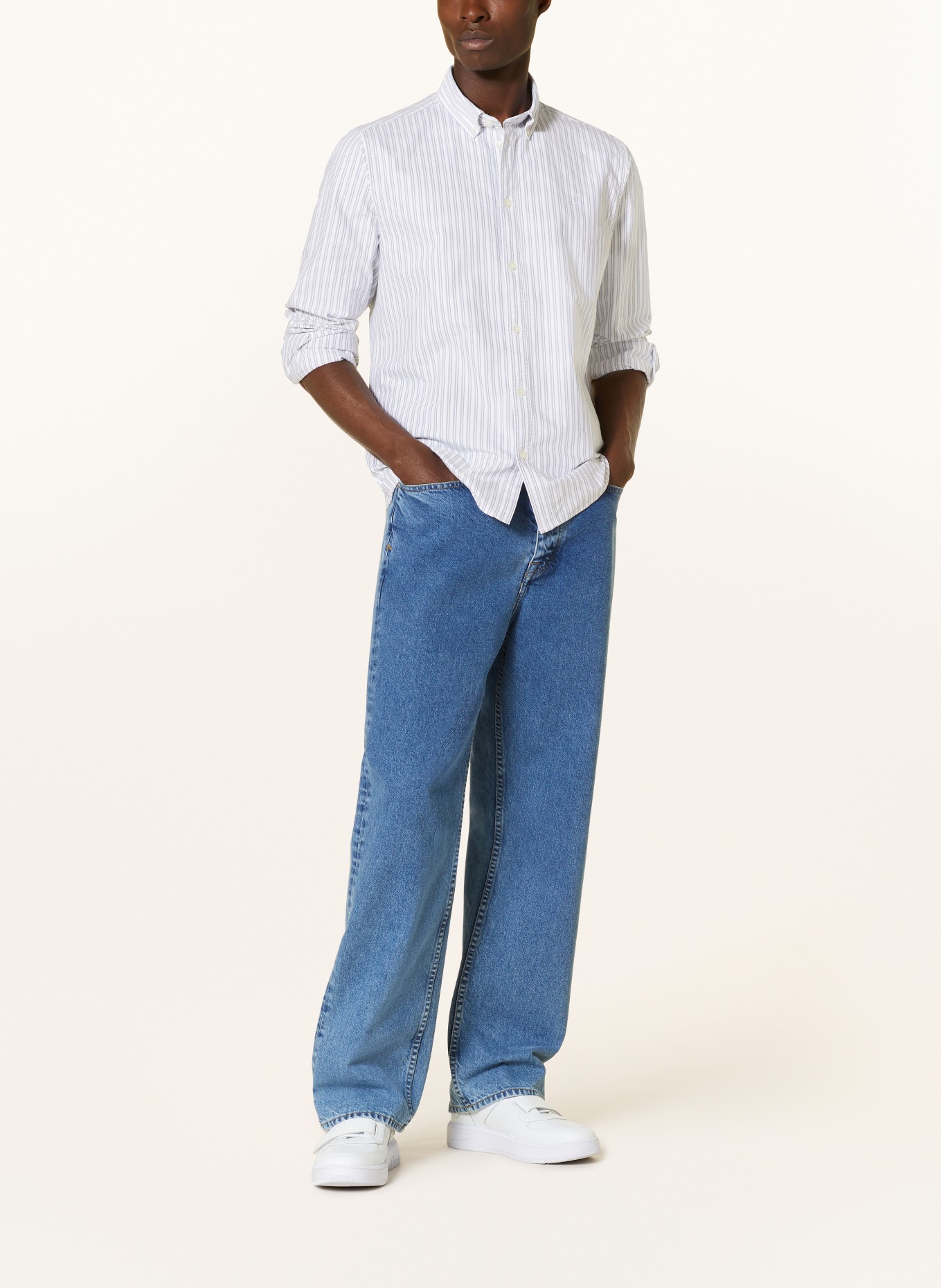 LES DEUX Oxford shirt KRISTIAN regular fit, Color: WHITE/ DARK BLUE/ BLACK (Image 2)