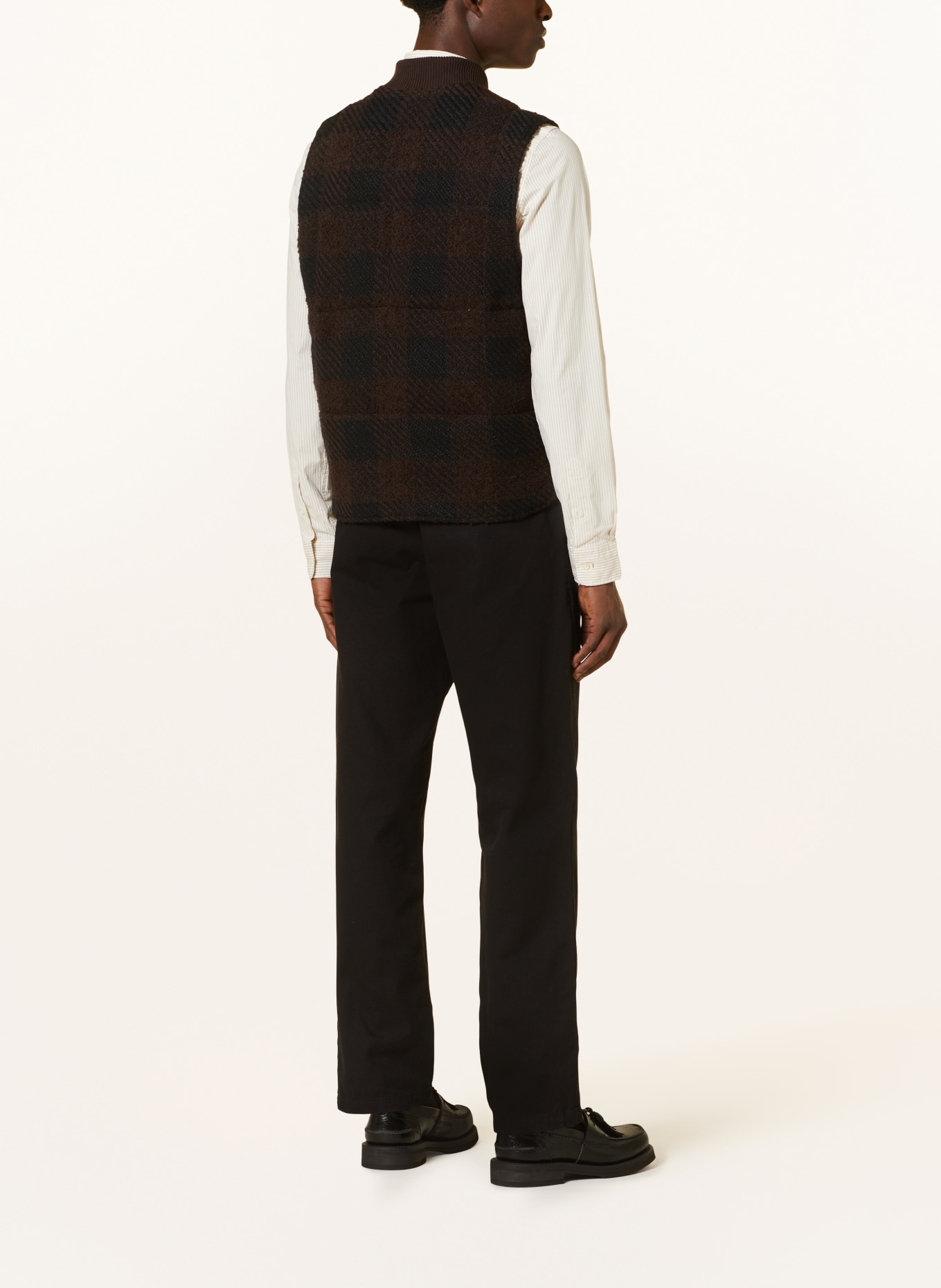 LES DEUX Bouclé vest MICHEL, Color: BLACK/ BROWN (Image 3)