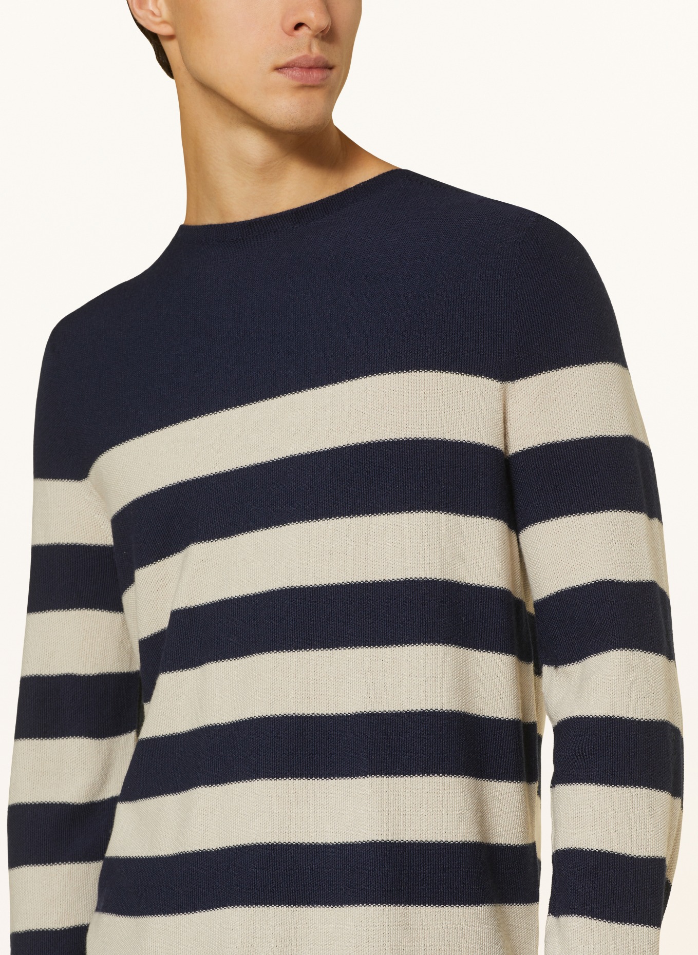 OLYMP Pullover, Farbe: DUNKELBLAU/ CREME (Bild 4)