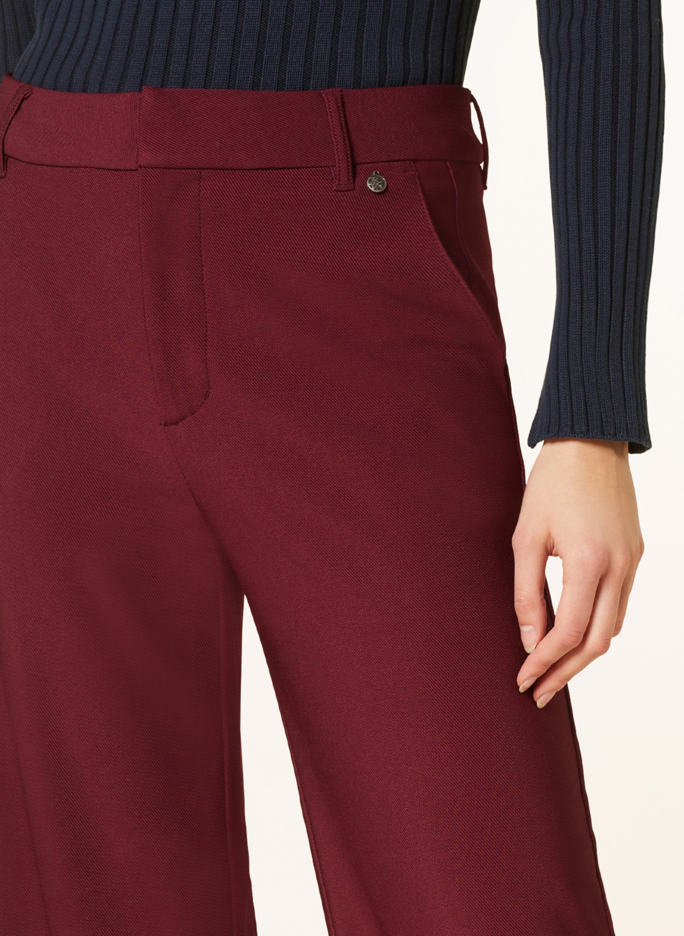 Buena Vista Wide leg trousers, Color: DARK RED (Image 5)