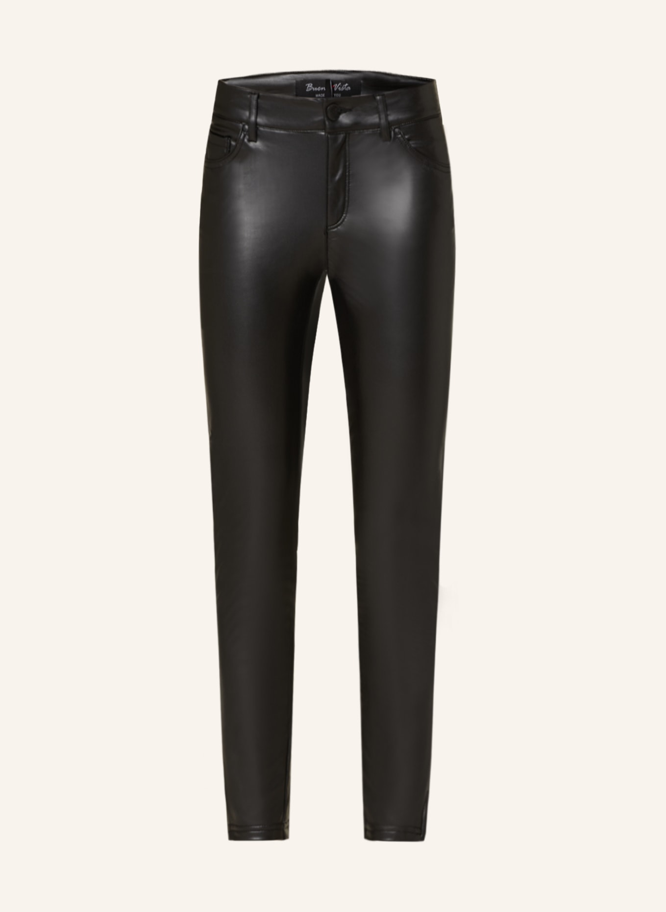 Buena Vista 7/8 trousers ITALY in leather look, Color: BLACK (Image 1)