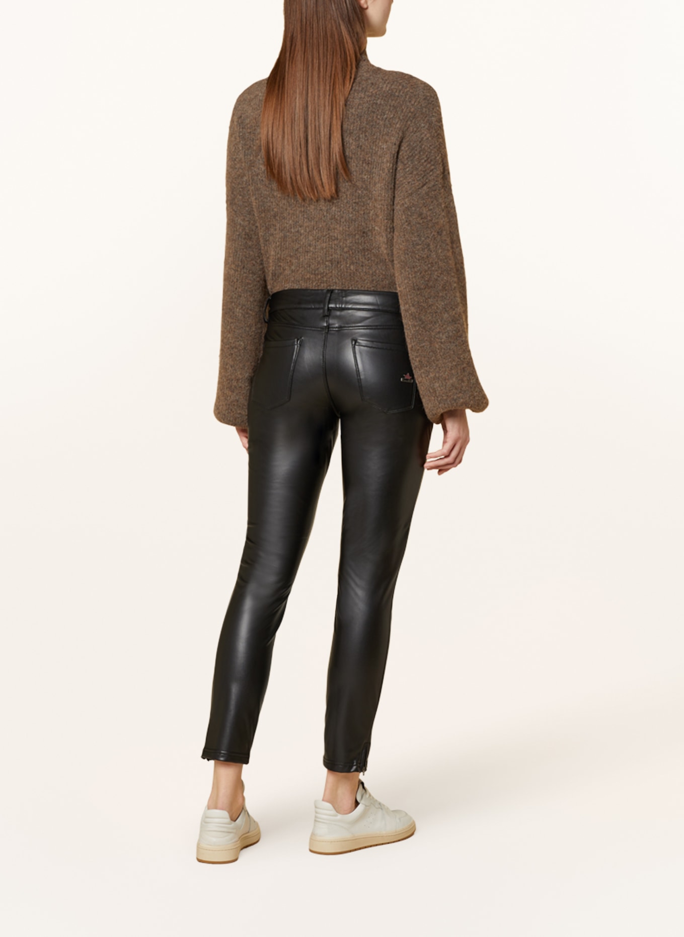 Buena Vista 7/8 trousers ITALY in leather look, Color: BLACK (Image 3)