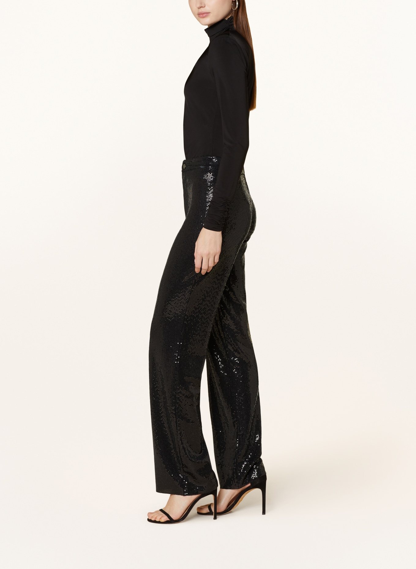 rich&royal Trousers with sequins, Color: BLACK (Image 4)