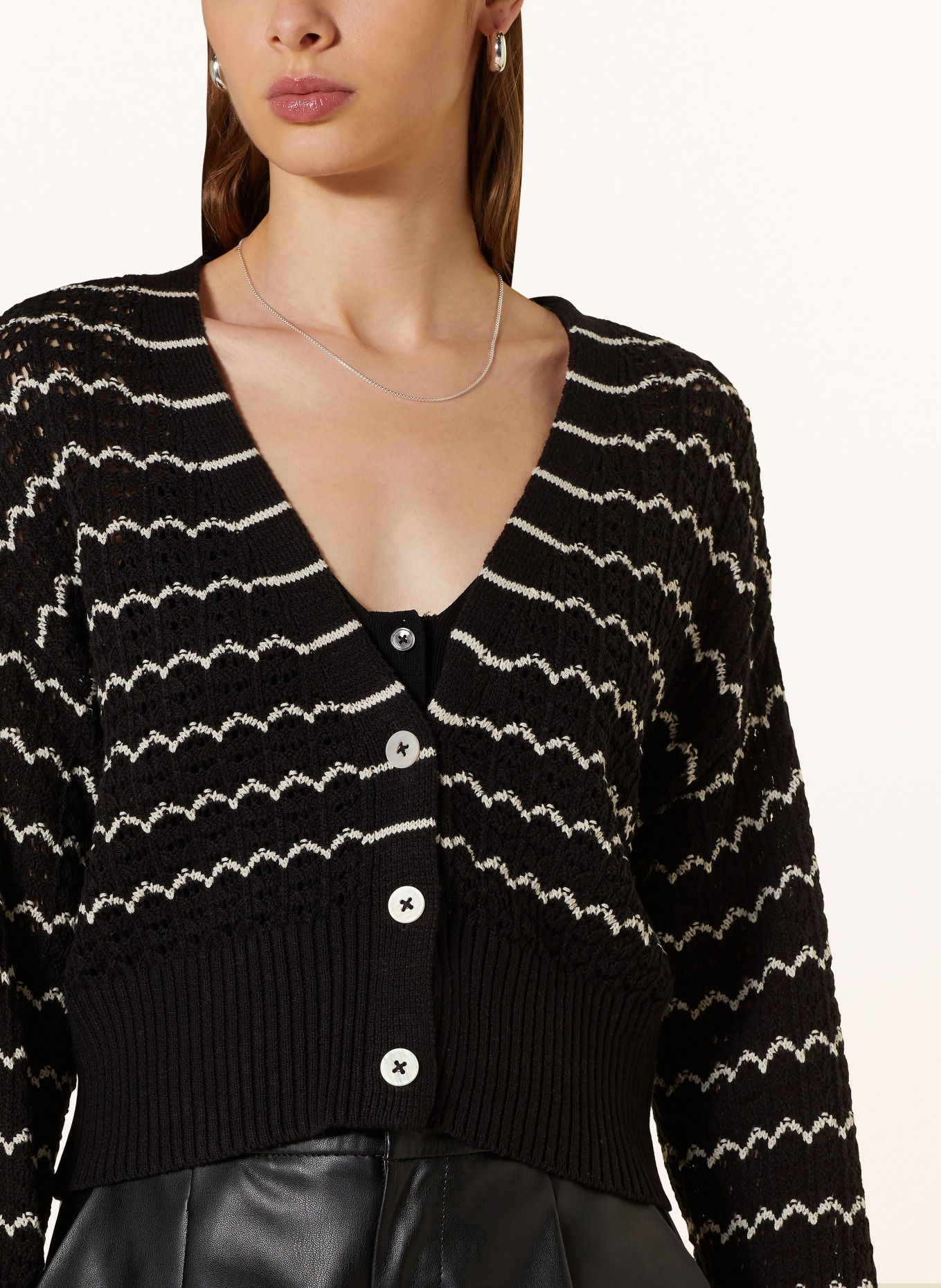 ONLY Cardigan, Color: BLACK/ WHITE (Image 4)