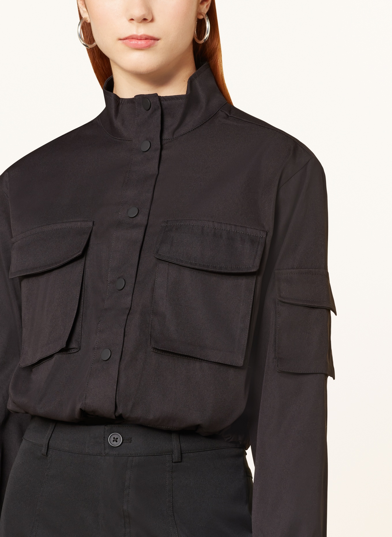 ONLY Cropped overshirt, Color: BLACK (Image 4)