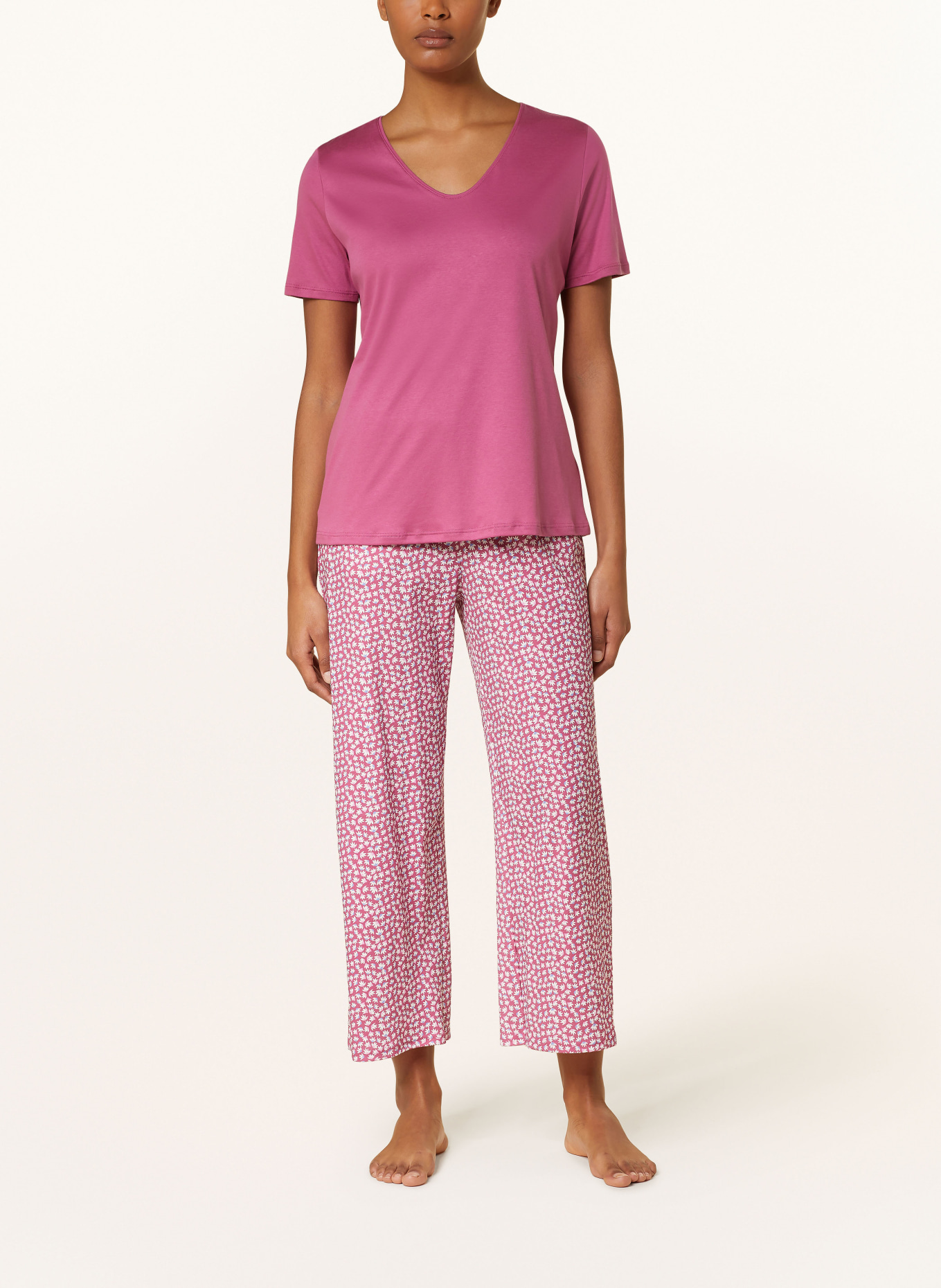 CALIDA 7/8 pajama pants FAVOURITES HARMONY, Color: FUCHSIA/ WHITE/ LIGHT PURPLE (Image 2)