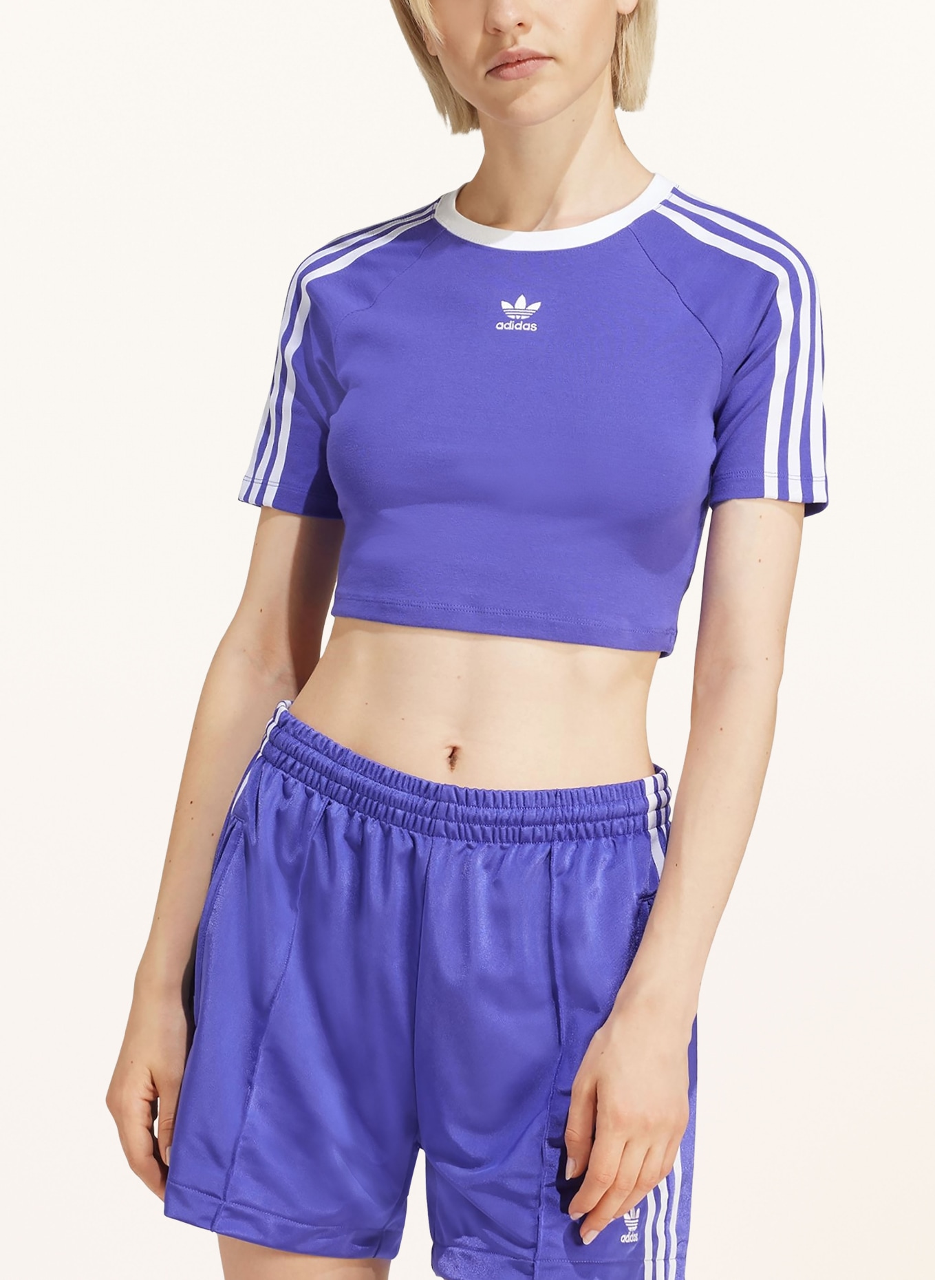 adidas Originals Cropped-Shirt, Farbe: LILA/ WEISS (Bild 2)