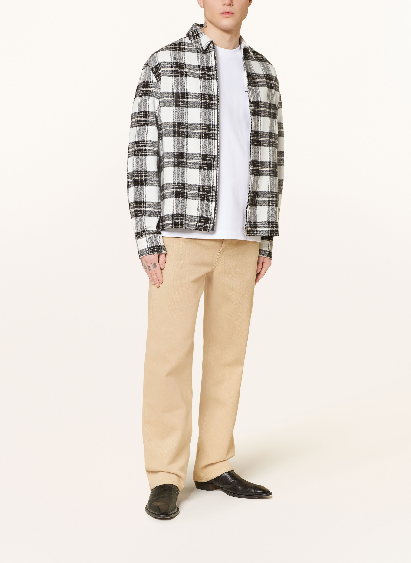 HOLZWEILER Flannel overshirt ELJA, Color: WHITE/ BLACK/ BEIGE (Image 2)
