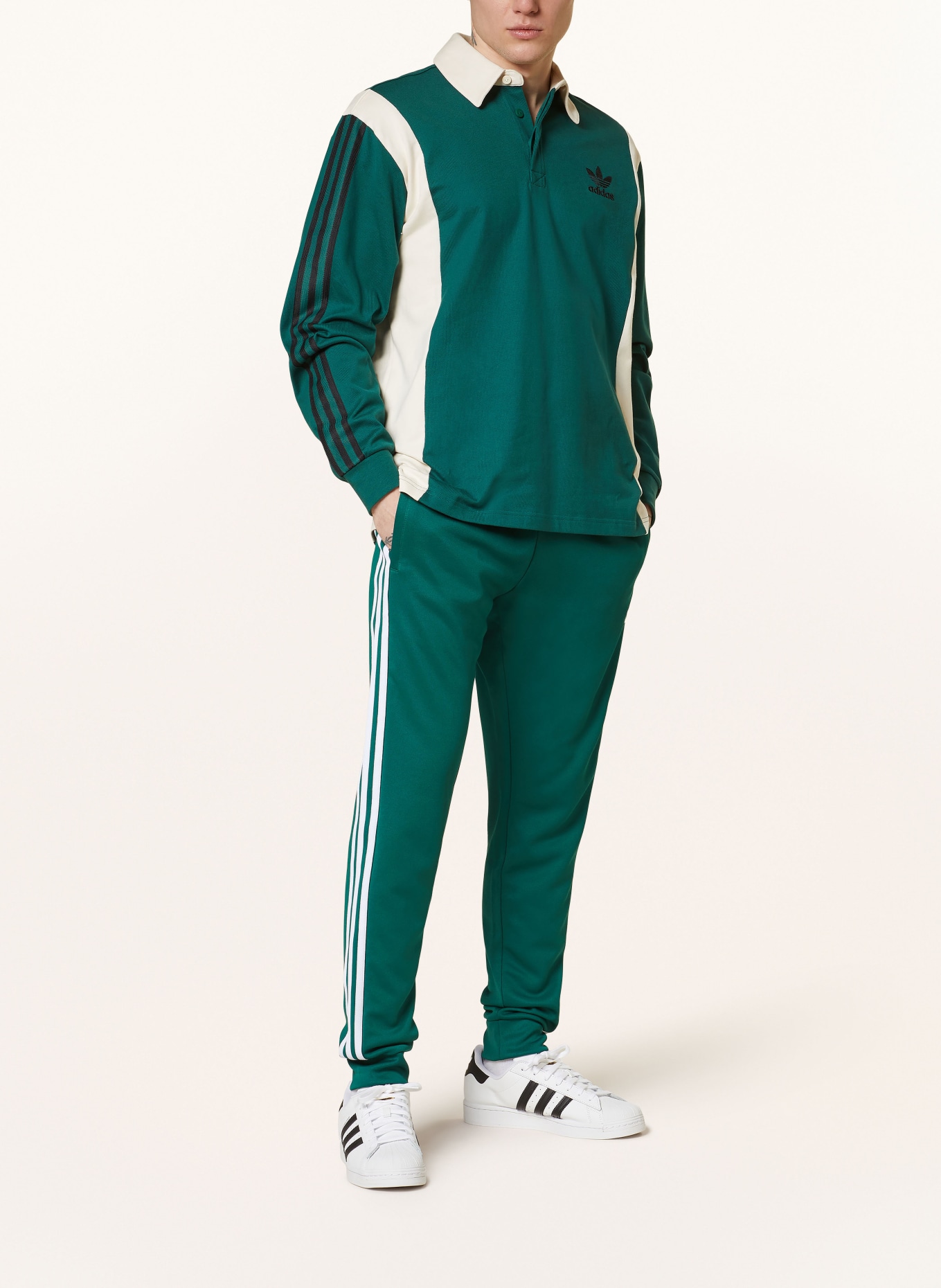 adidas Originals Koszulka w stylu rugby, Kolor: CIEMNOZIELONY/ KREMOWY/ CZARNY (Obrazek 2)