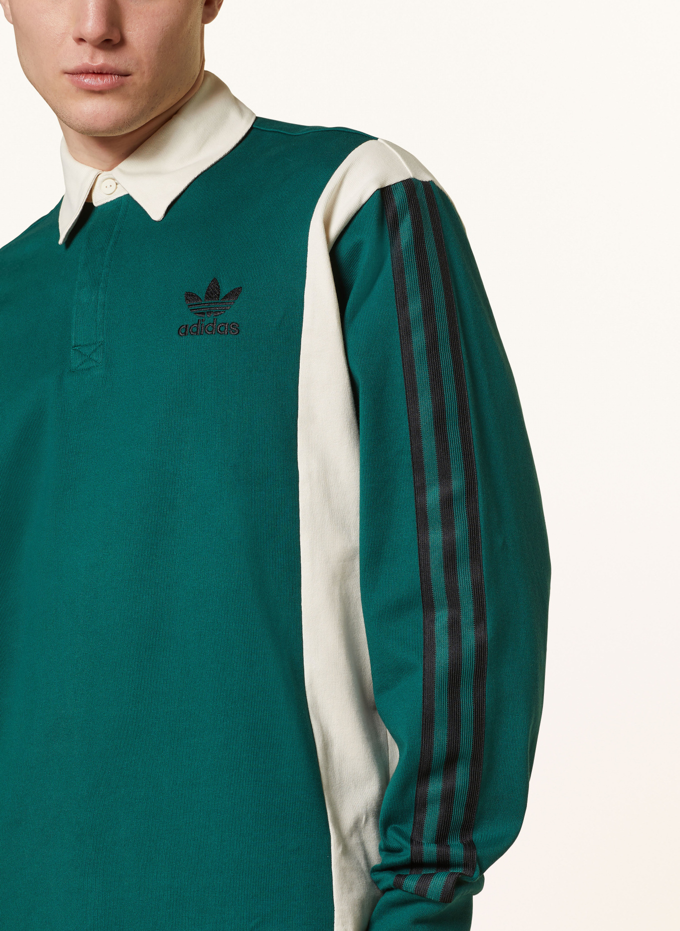 adidas Originals Koszulka w stylu rugby, Kolor: CIEMNOZIELONY/ KREMOWY/ CZARNY (Obrazek 4)