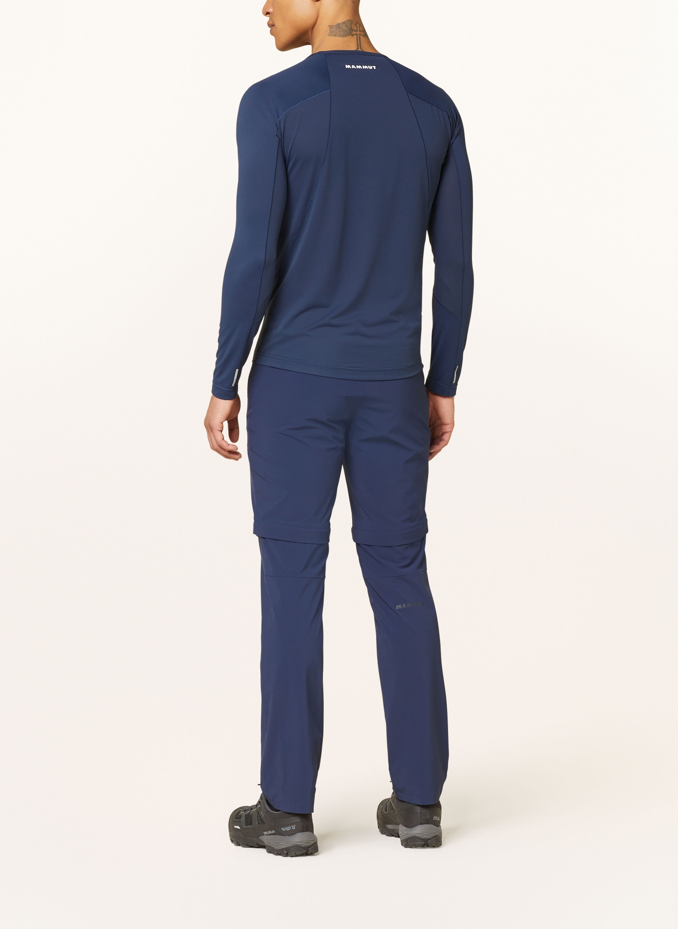 MAMMUT Long sleeve shirt AENERGY, Color: DARK BLUE/ WHITE (Image 3)